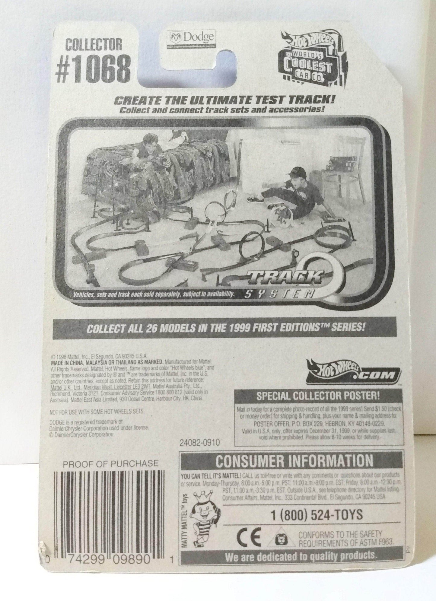 Hot Wheels Collector 1068 Dodge Concept Car 1998 - TulipStuff