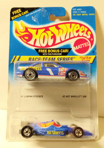 Hot Wheels Race Team Series 2-Pack #1 Lumina Stocker #2 Hot Wheels 500 1995 - TulipStuff