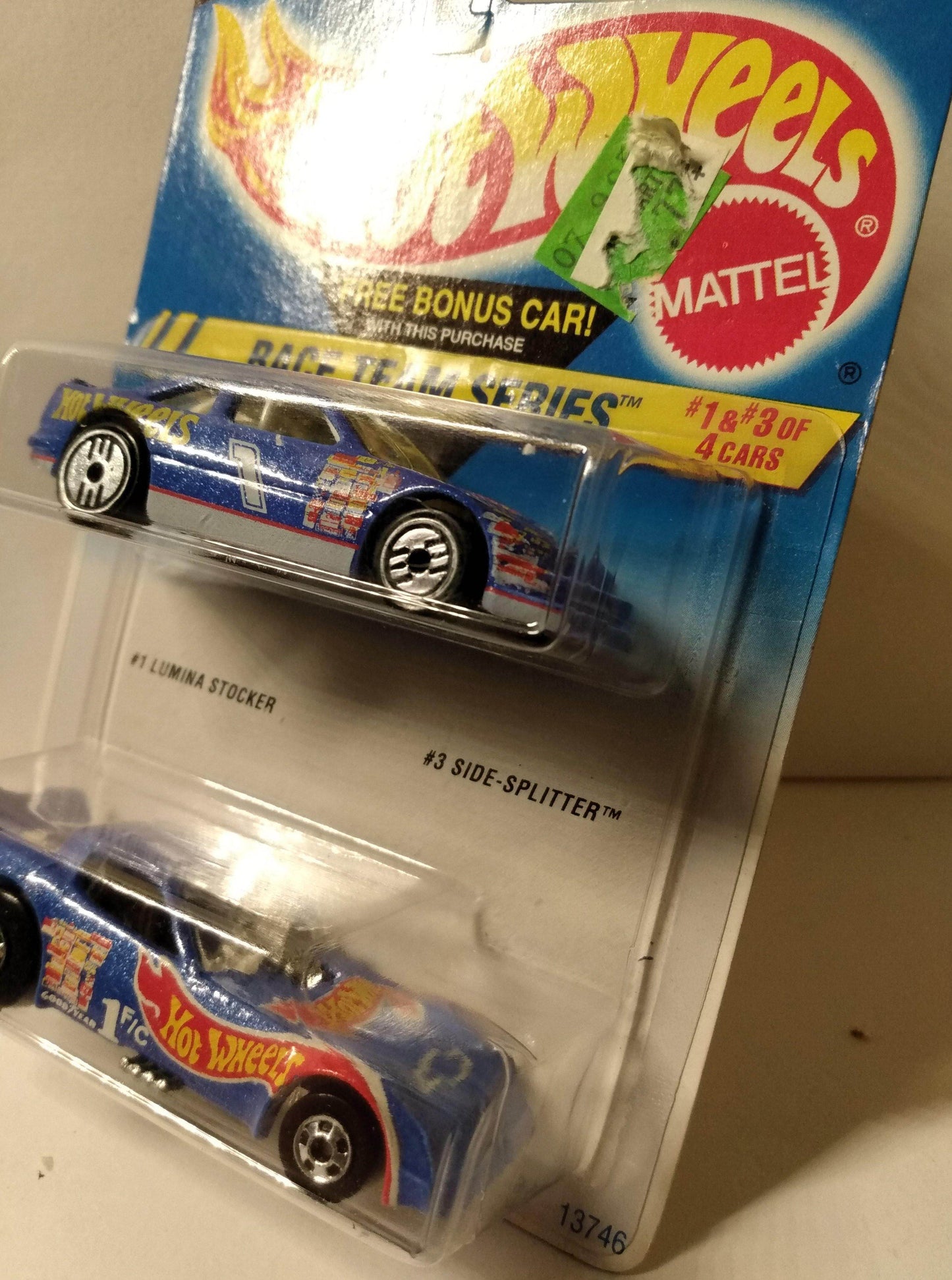 Hot Wheels Race Team Series 2-Pack #1 Lumina Stocker #3 Side-Splitter 1995 - TulipStuff