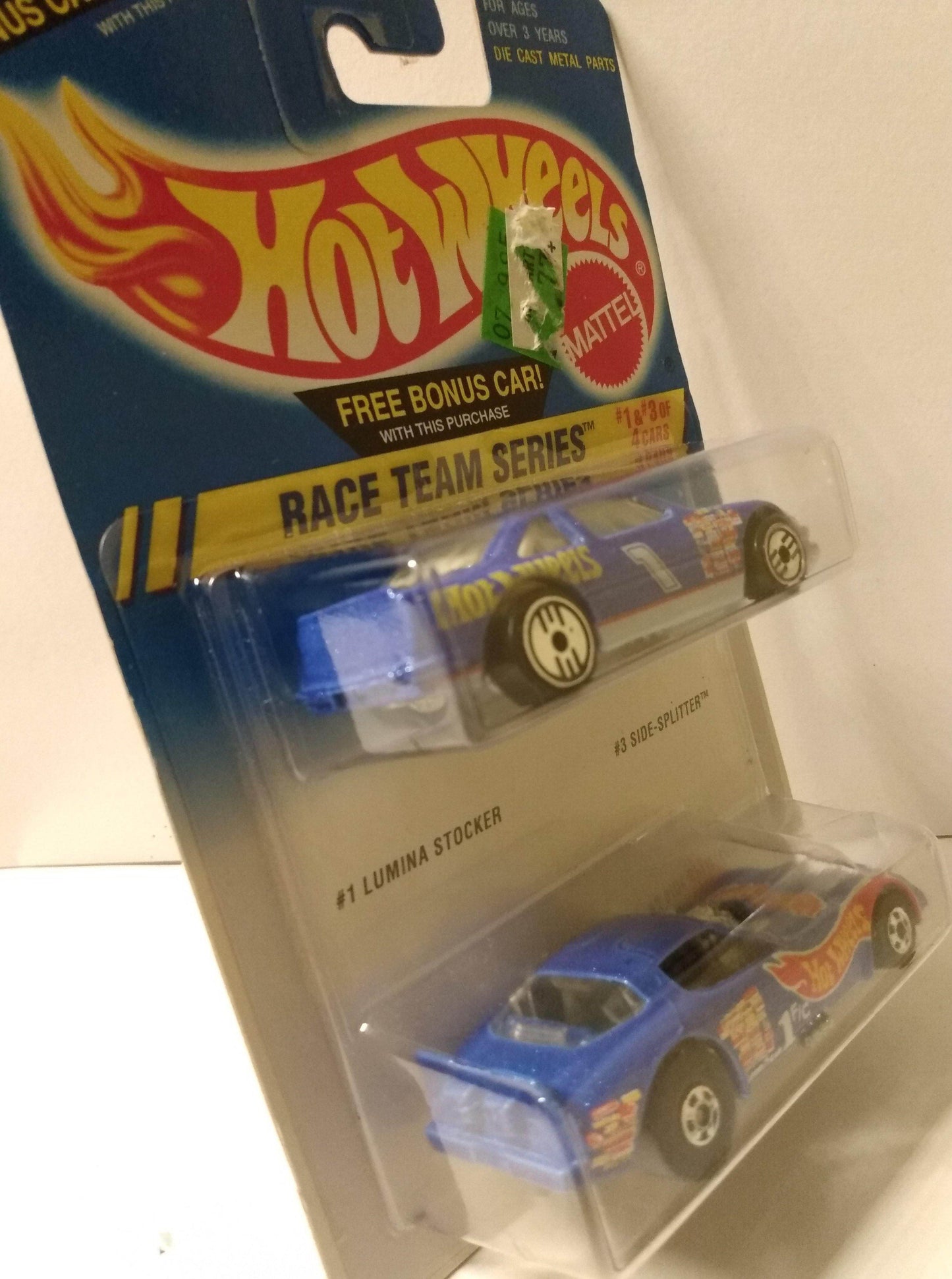 Hot Wheels Race Team Series 2-Pack #1 Lumina Stocker #3 Side-Splitter 1995 - TulipStuff