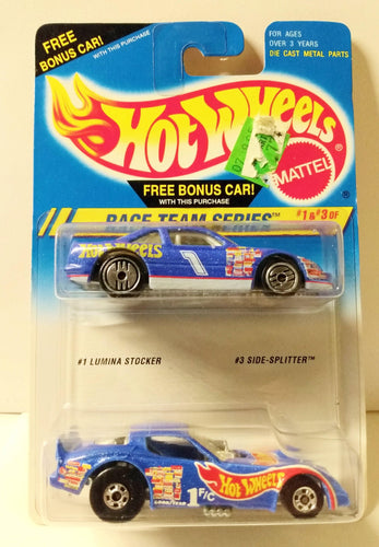 Hot Wheels Race Team Series 2-Pack #1 Lumina Stocker #3 Side-Splitter 1995 - TulipStuff