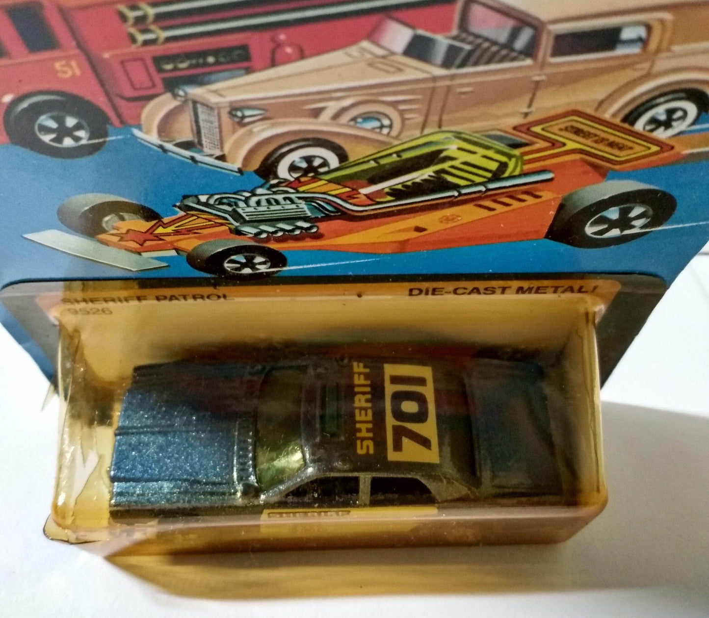 Hot Wheels 9526 Sheriff Patrol Police Car Blue Malaysia 1985 - TulipStuff