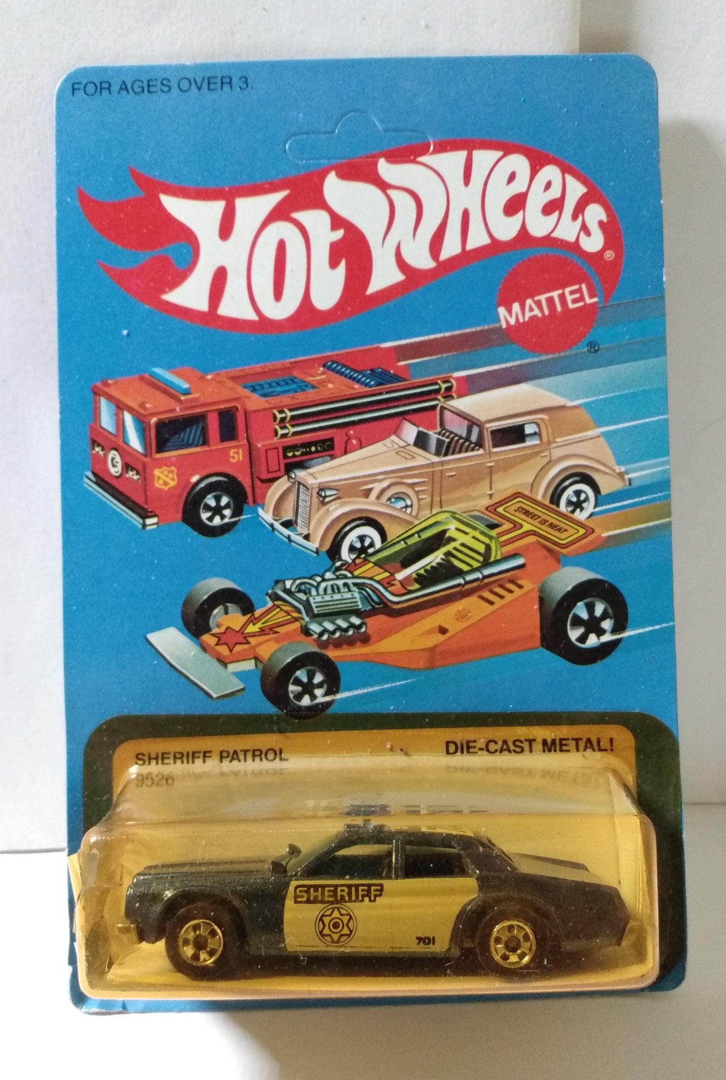 Hot Wheels 9526 Sheriff Patrol Police Car Blue Malaysia 1985 - TulipStuff