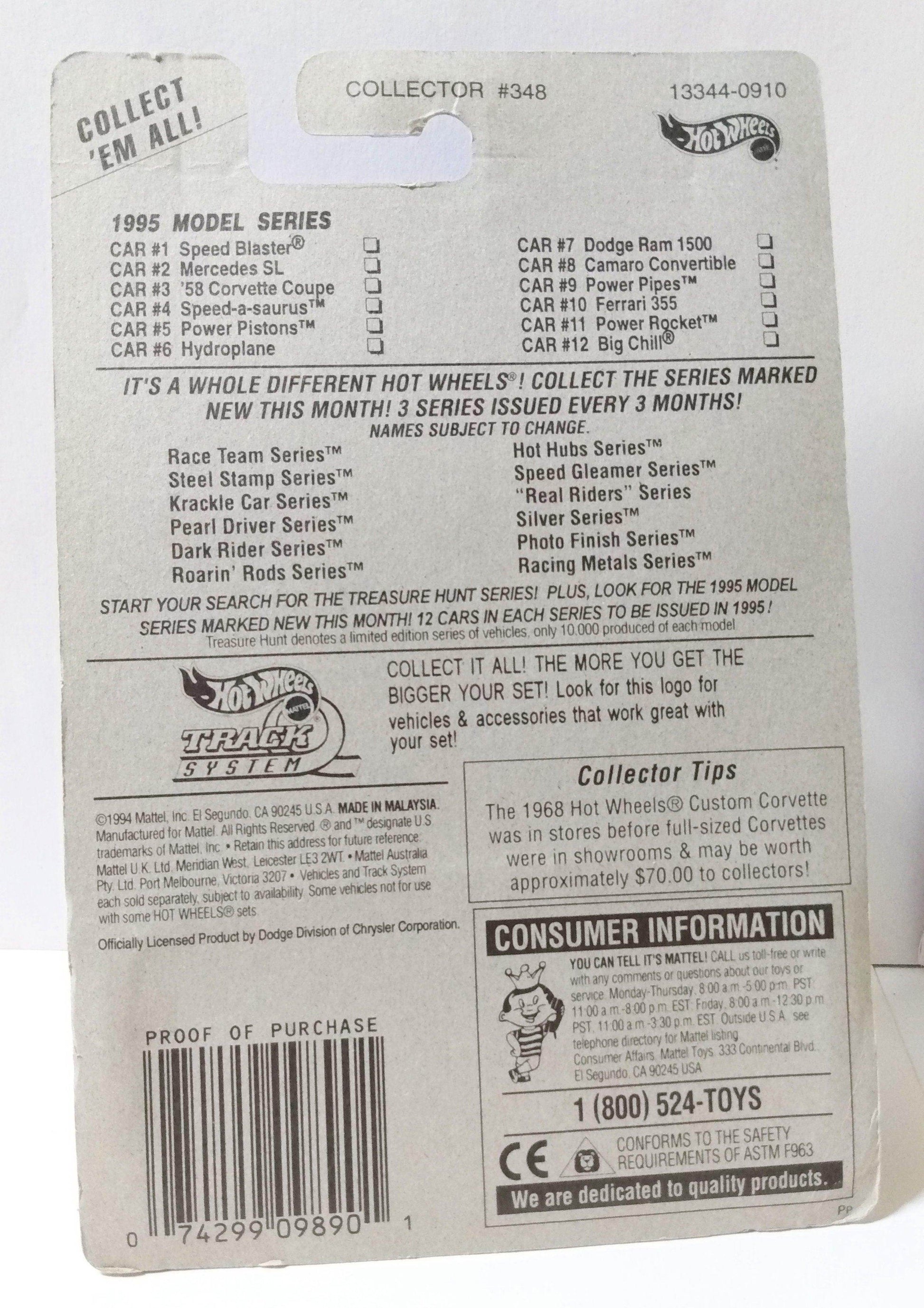 Hot Wheels 1995 Model Series Dodge Ram 1500 Pickup Truck Collector 348 - TulipStuff