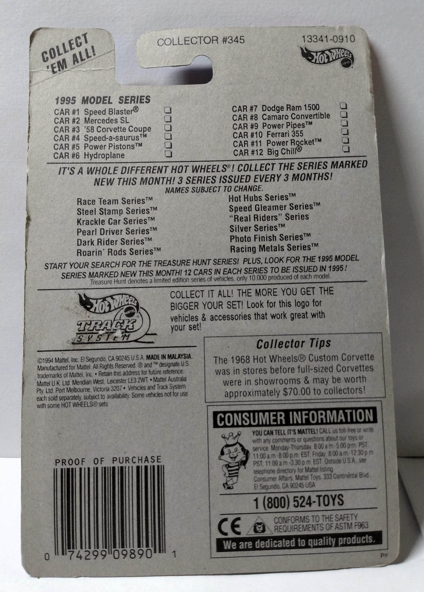 Hot Wheels 1995 Model Series Speed-A-Saurus Collector #345 - TulipStuff