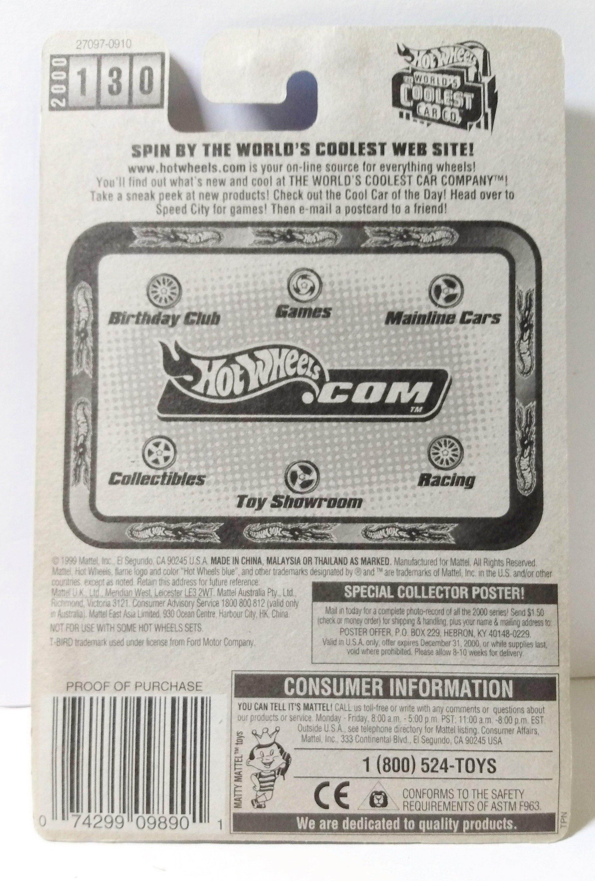 Hot Wheels 2000 Collector #130 '63 T-Bird Ford Thunderbird Convertible - TulipStuff