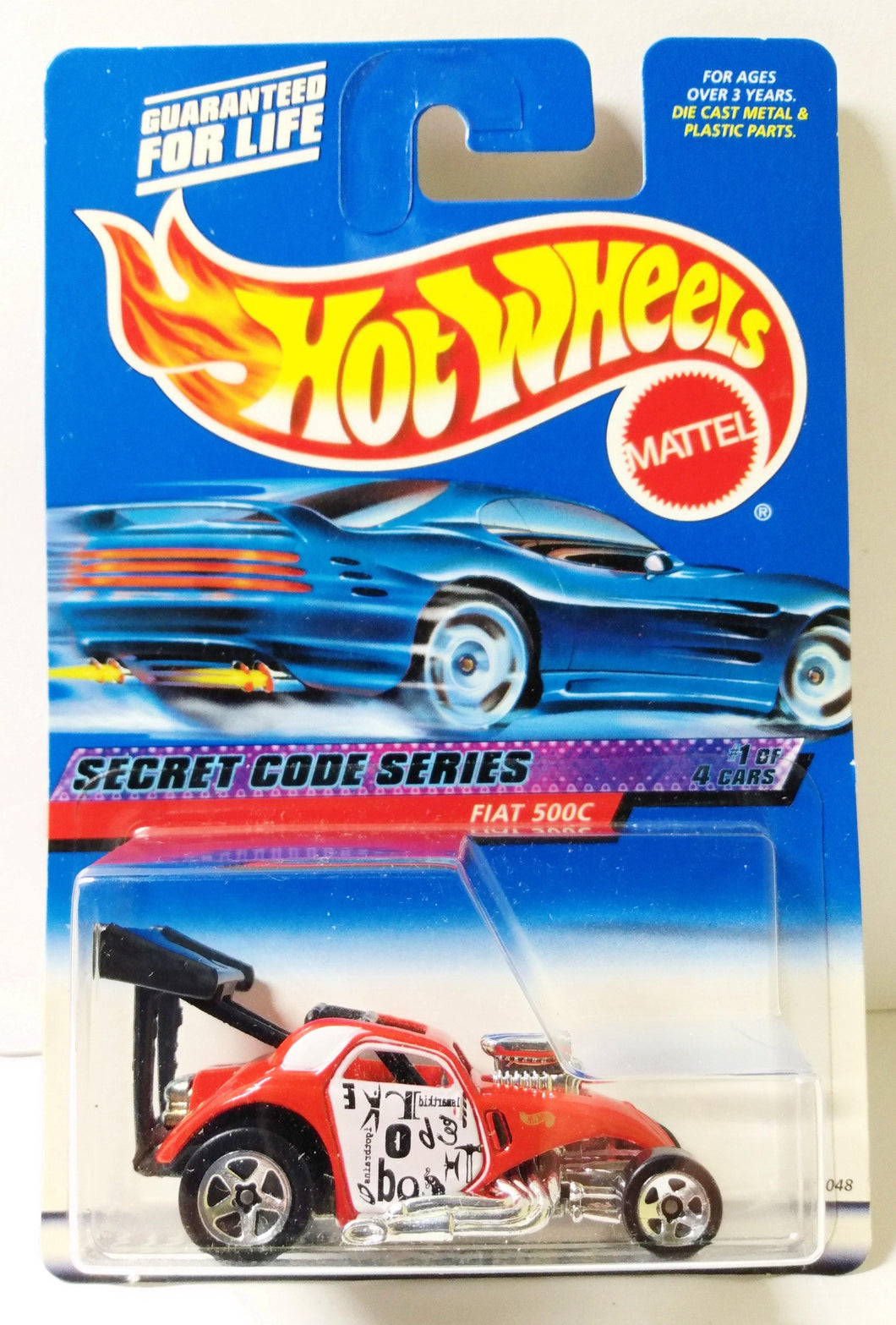 Hot Wheels Secret Code Fiat 500C 2000 Collector #045 - TulipStuff