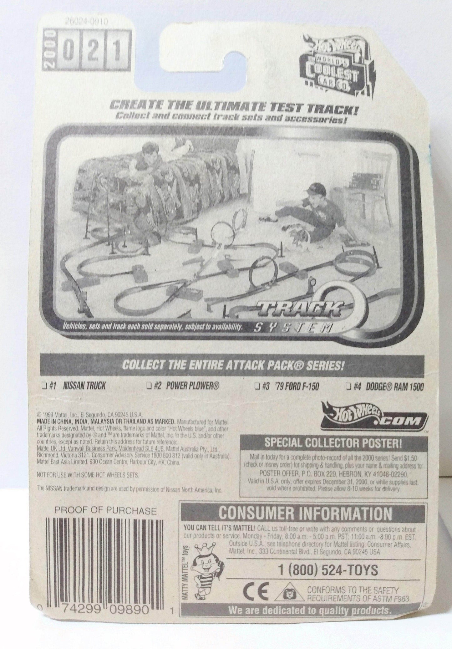 Hot Wheels Attack Pack Series Nissan Hardbody Truck 2000 #021 - TulipStuff