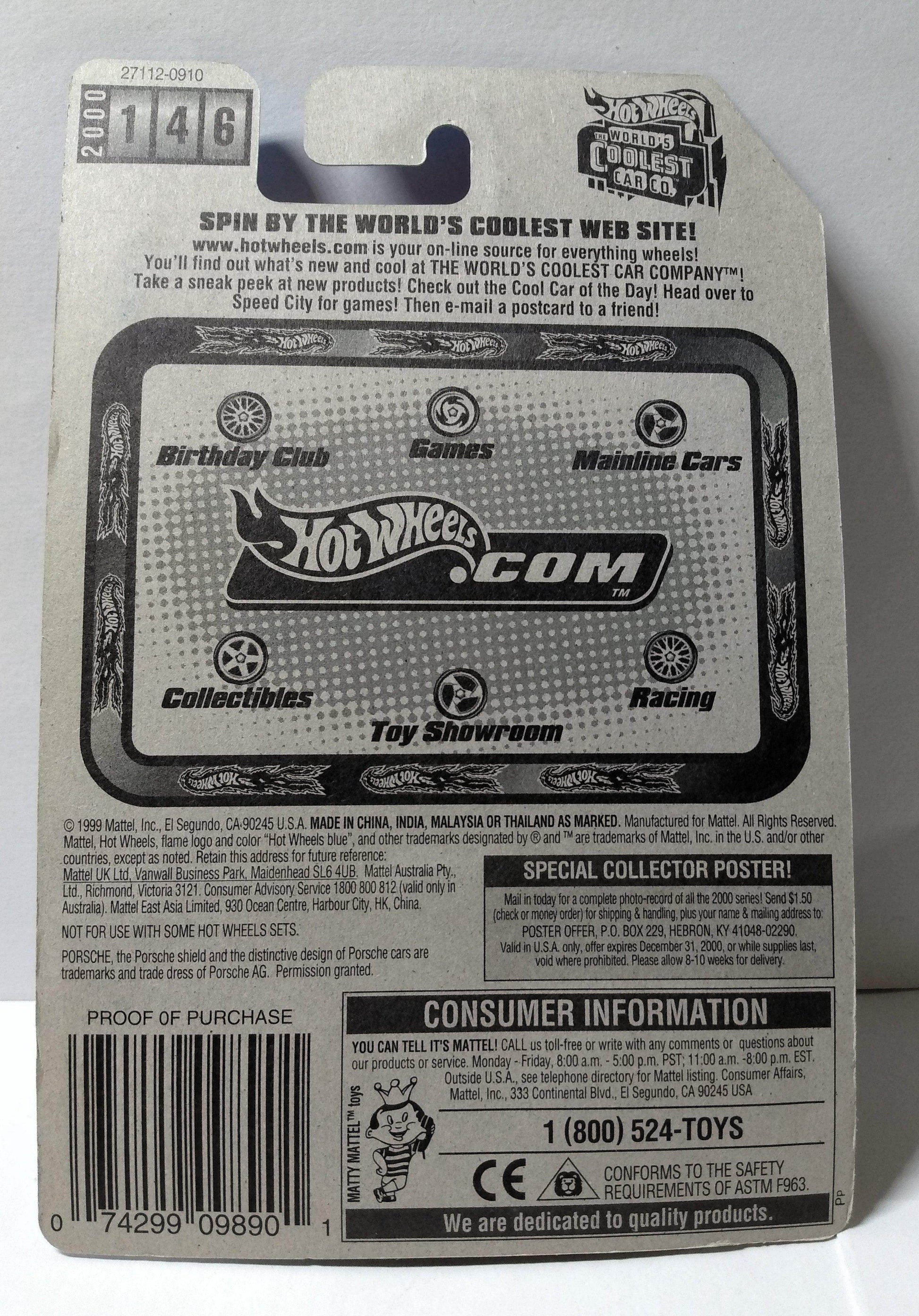 Hot Wheels 2000 Collector #146 Porsche 911 Carrera Sports Car - TulipStuff