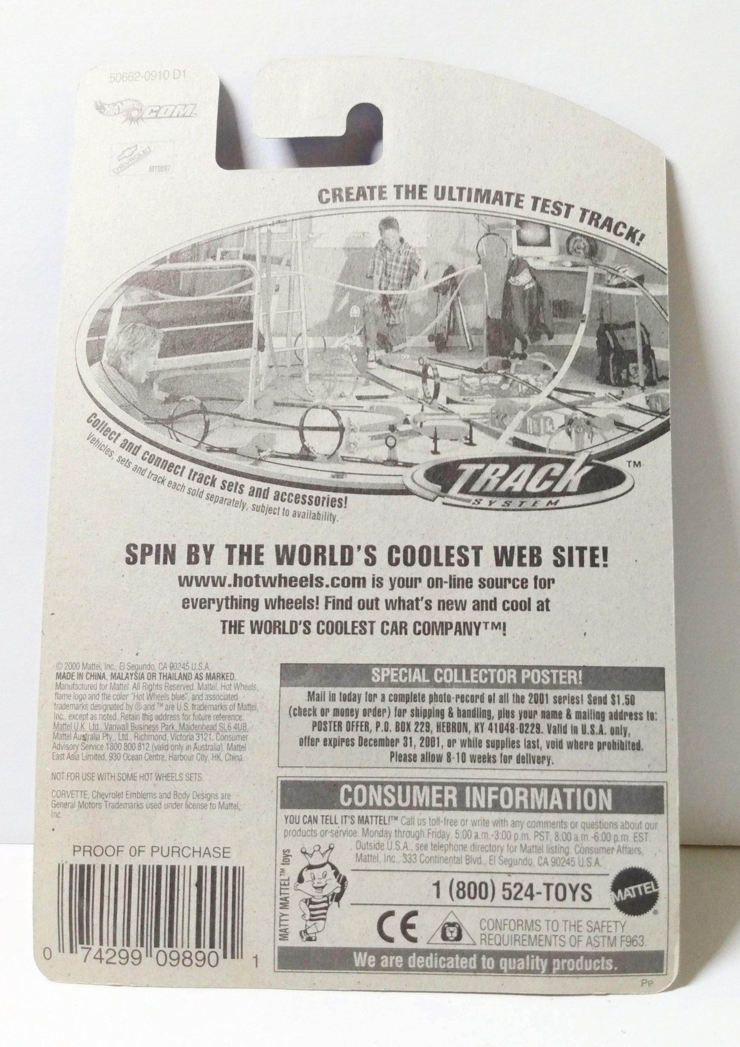 Hot Wheels Collector 2001 #133 '97 Chevrolet Corvette Diecast Car - TulipStuff