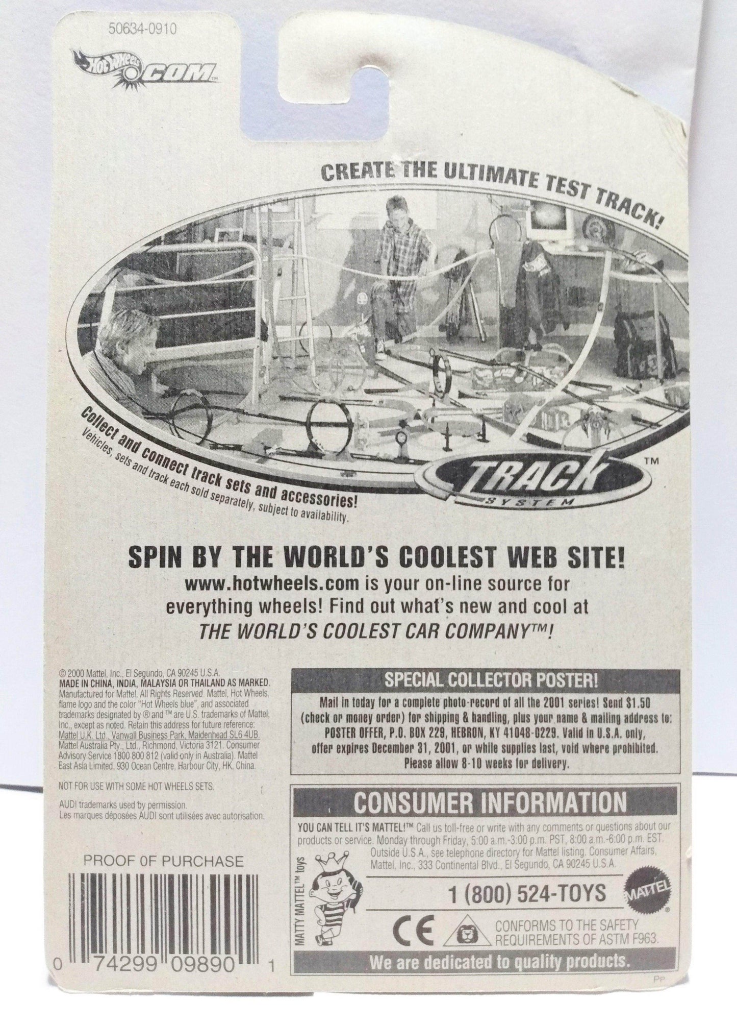 Hot Wheels 2001 Collector #044 Audi Avus Quattro German Sports Car - TulipStuff