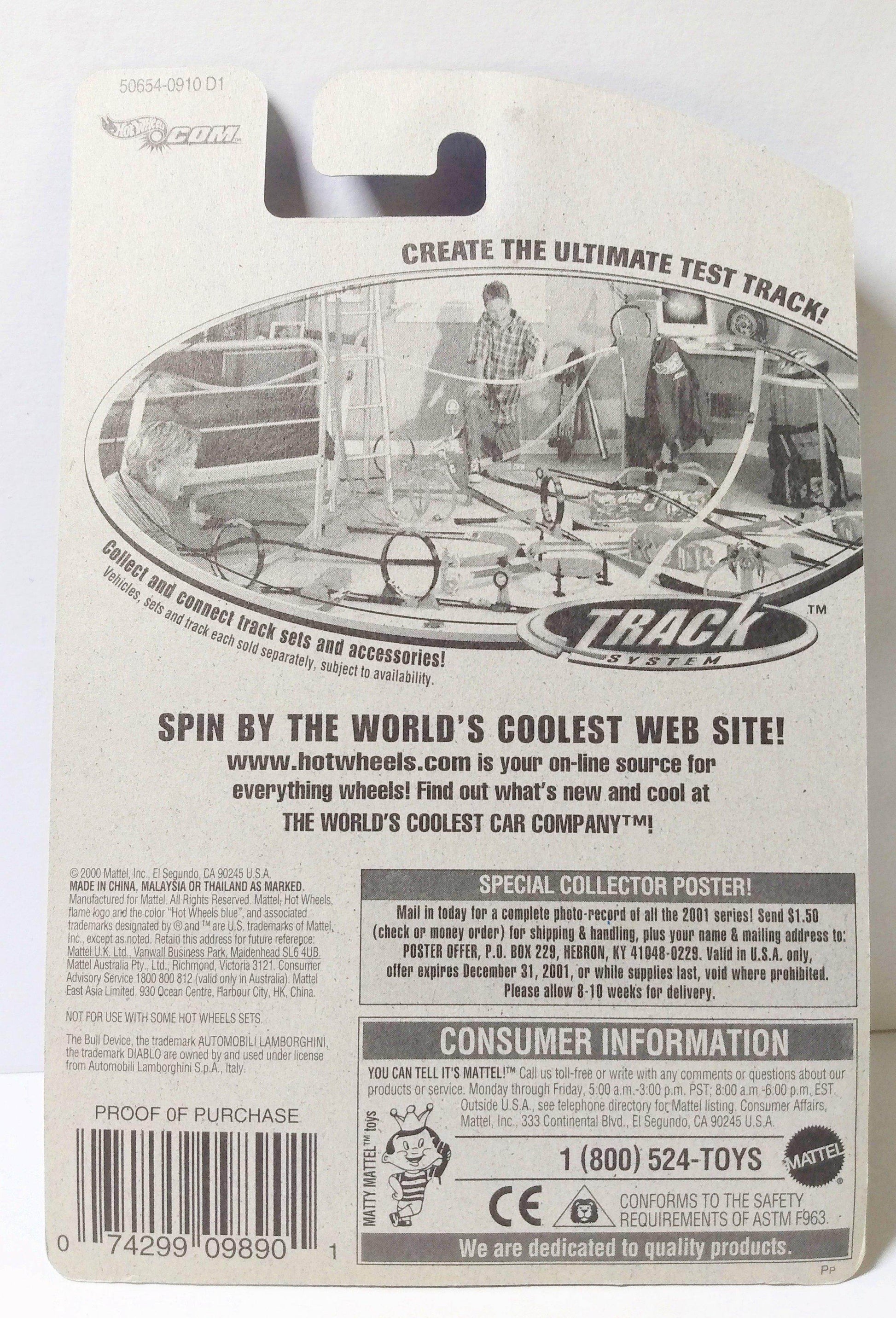 Hot Wheels 2001 Collector #124 Lamborghini Diablo silver painted base - TulipStuff