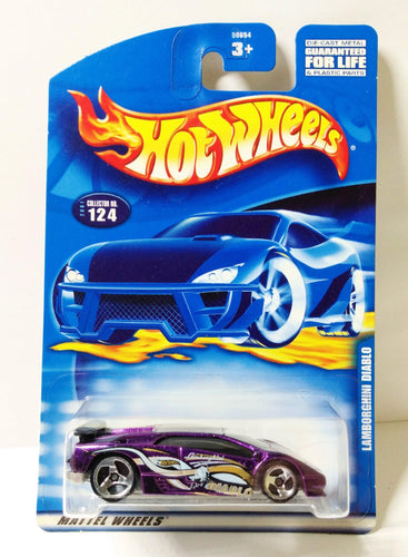 Hot Wheels 2001 Collector #124 Lamborghini Diablo silver painted base - TulipStuff