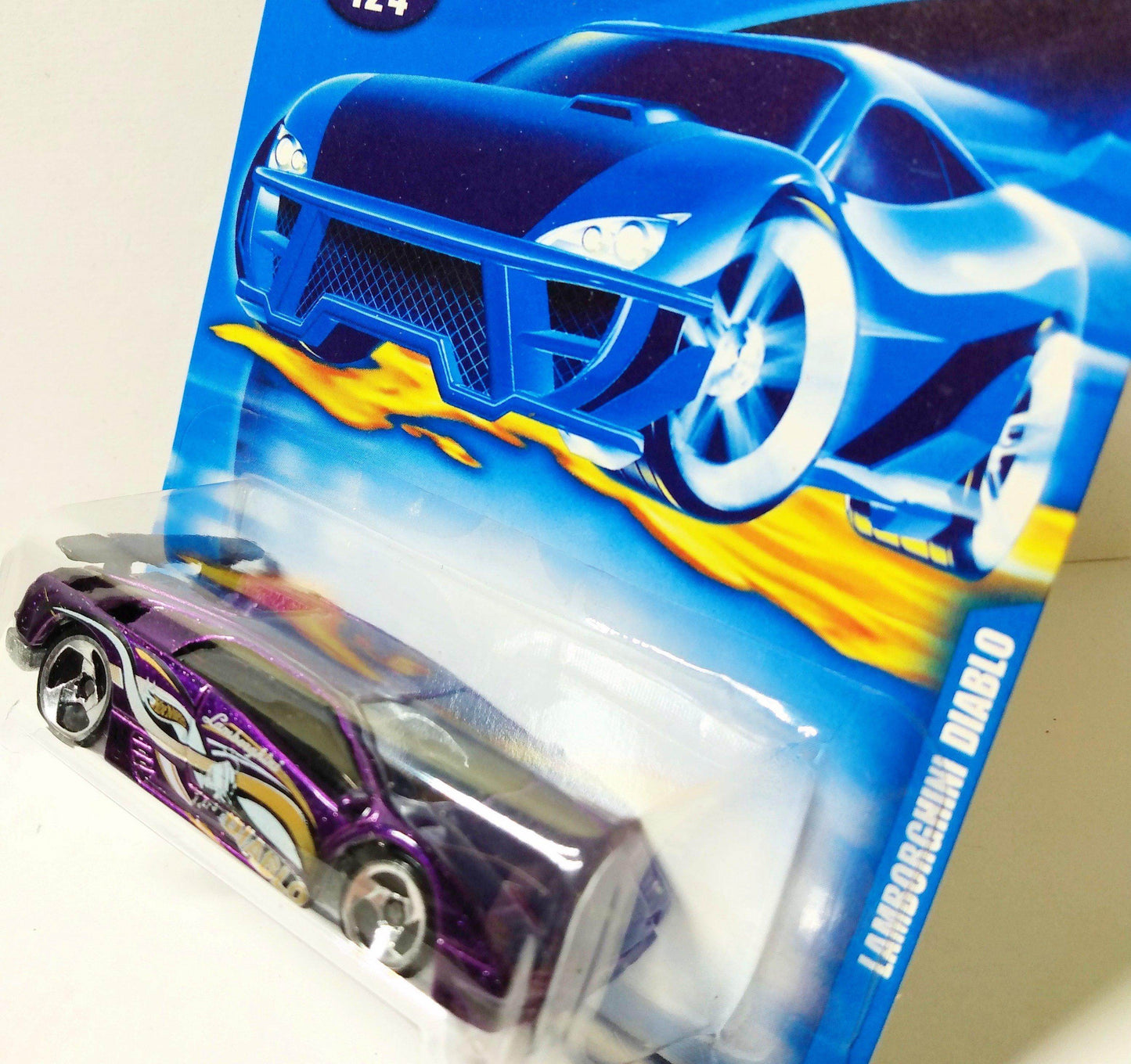 Hot Wheels 2001 Collector #124 Lamborghini Diablo silver painted base - TulipStuff