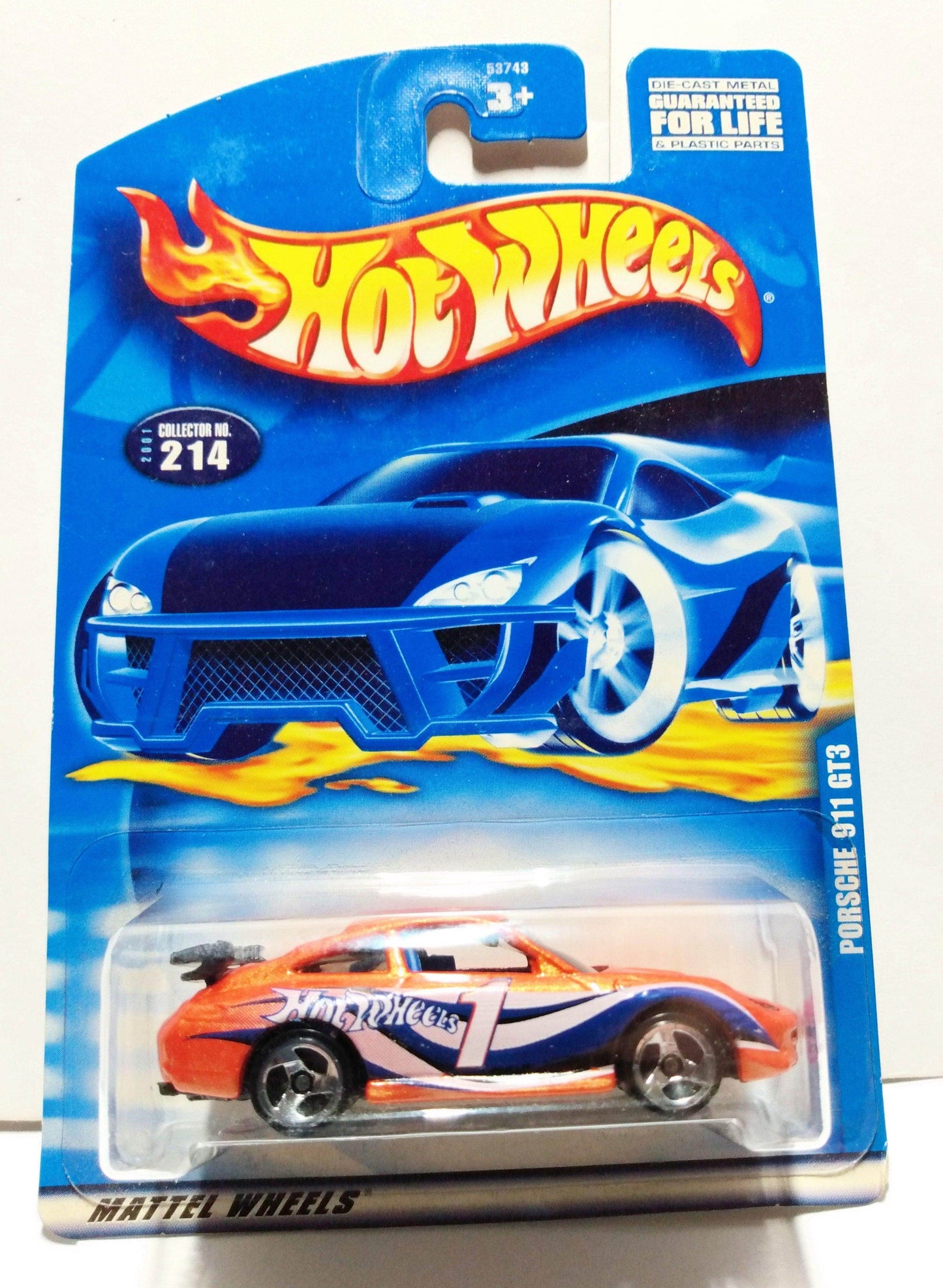 Hot Wheels 2001 Collector #214 Porsche 911 GT3 Cup Sports Car - TulipStuff