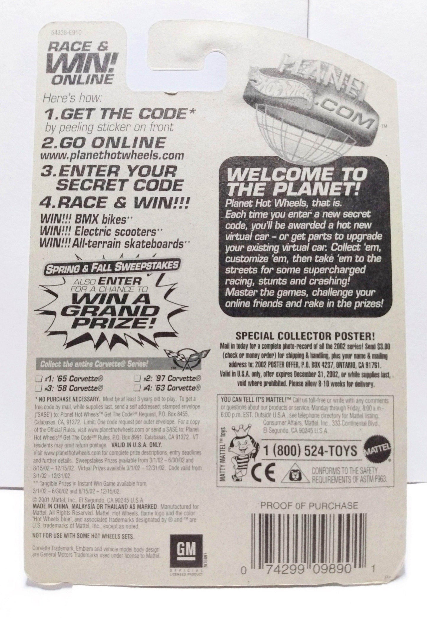 Hot Wheels Corvette Series 2002 Collector #068 '97 Chevrolet Corvette - TulipStuff