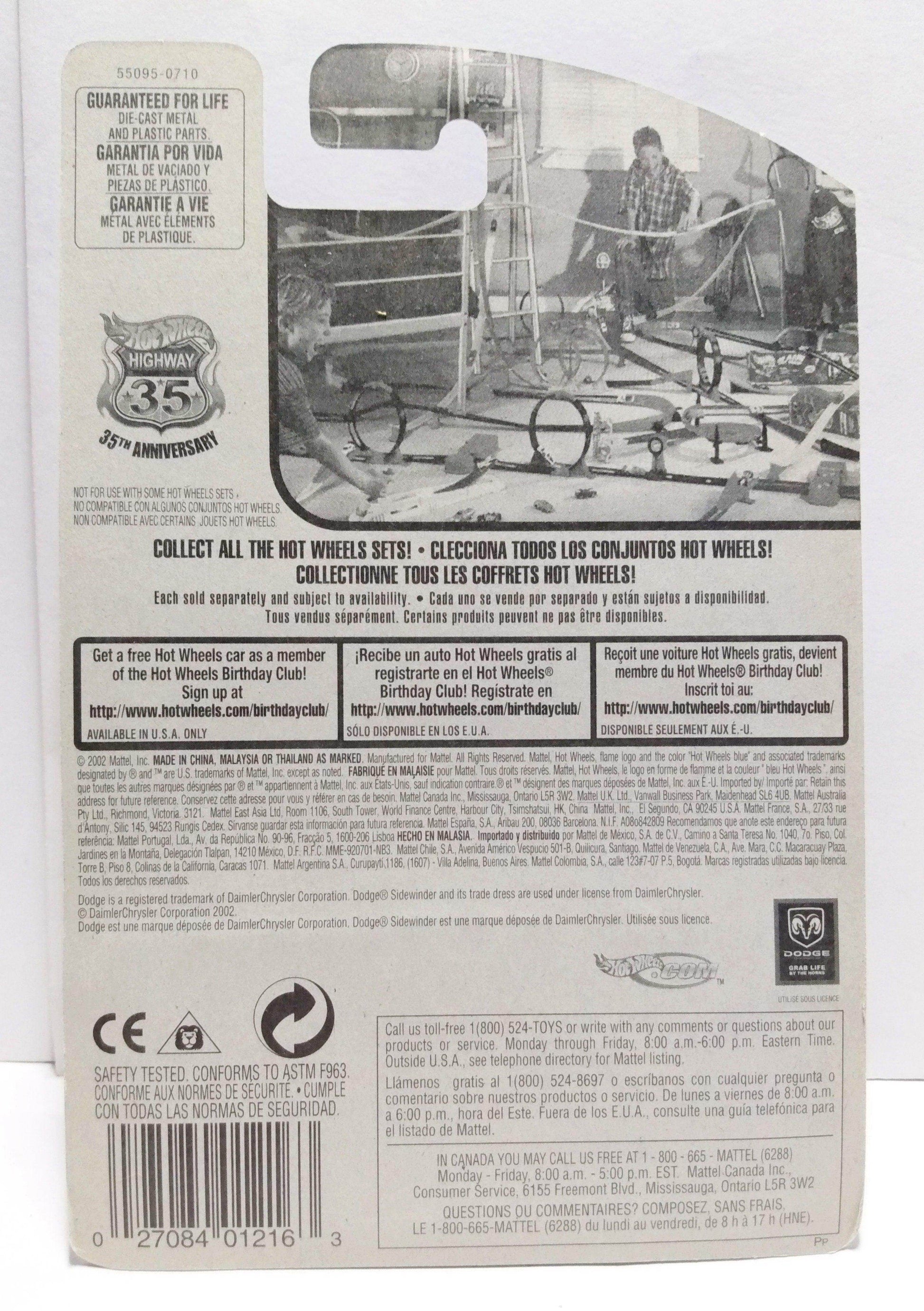 Hot Wheels 2002 Collector 210 Dodge Sidewinder - TulipStuff