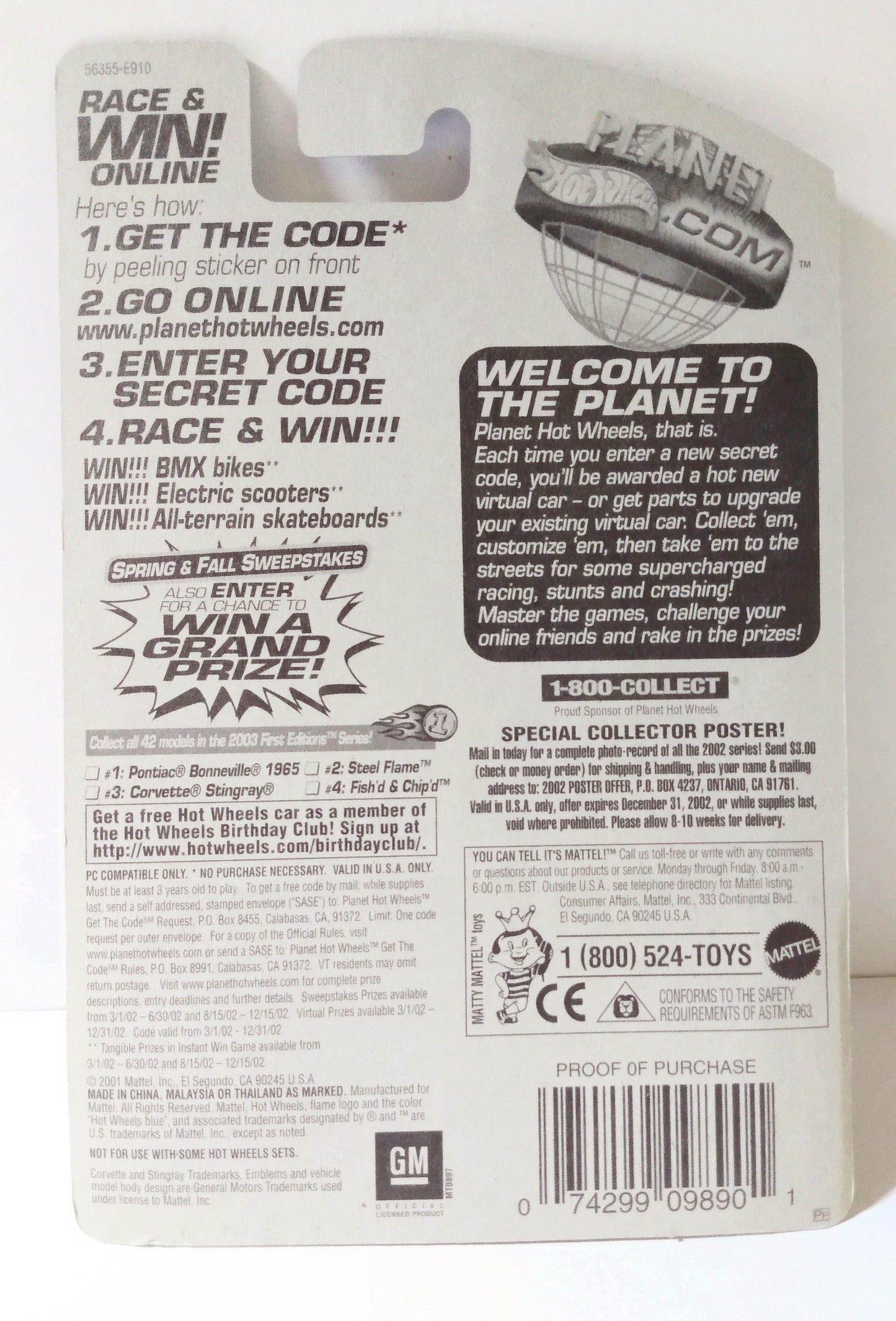 Hot Wheels 2003 First Editions Corvette Stingray Collector #015 - TulipStuff