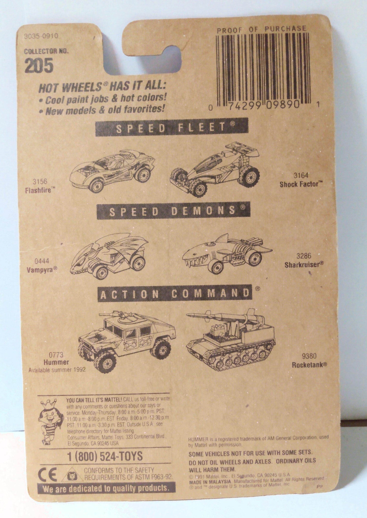 Hot Wheels Collector #205 Treadator Futuristic Tank 1995 - TulipStuff