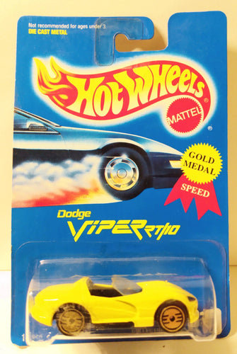 Hot Wheels Collector 210 Dodge Viper RT/10 Gold Medal Speed Yellow 1995 - TulipStuff