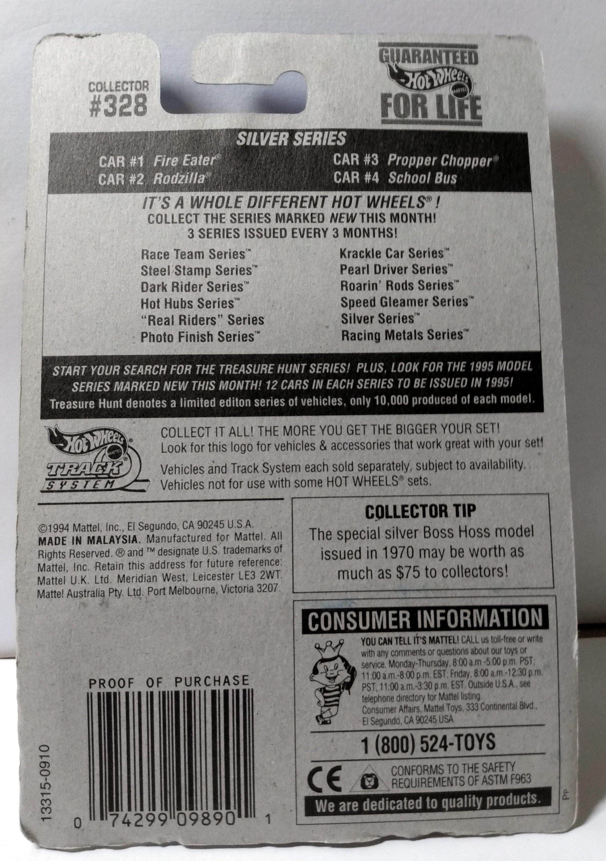 Hot Wheels Silver Series Collector #328 School Bus 1995 - TulipStuff