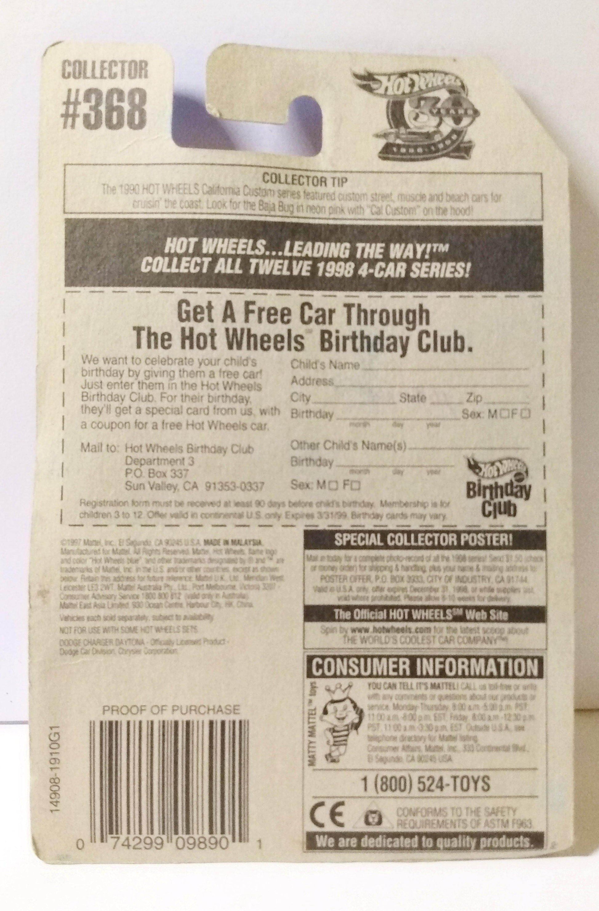 Hot Wheels Collector #368 1970 Dodge Daytona Charger 1997 - TulipStuff