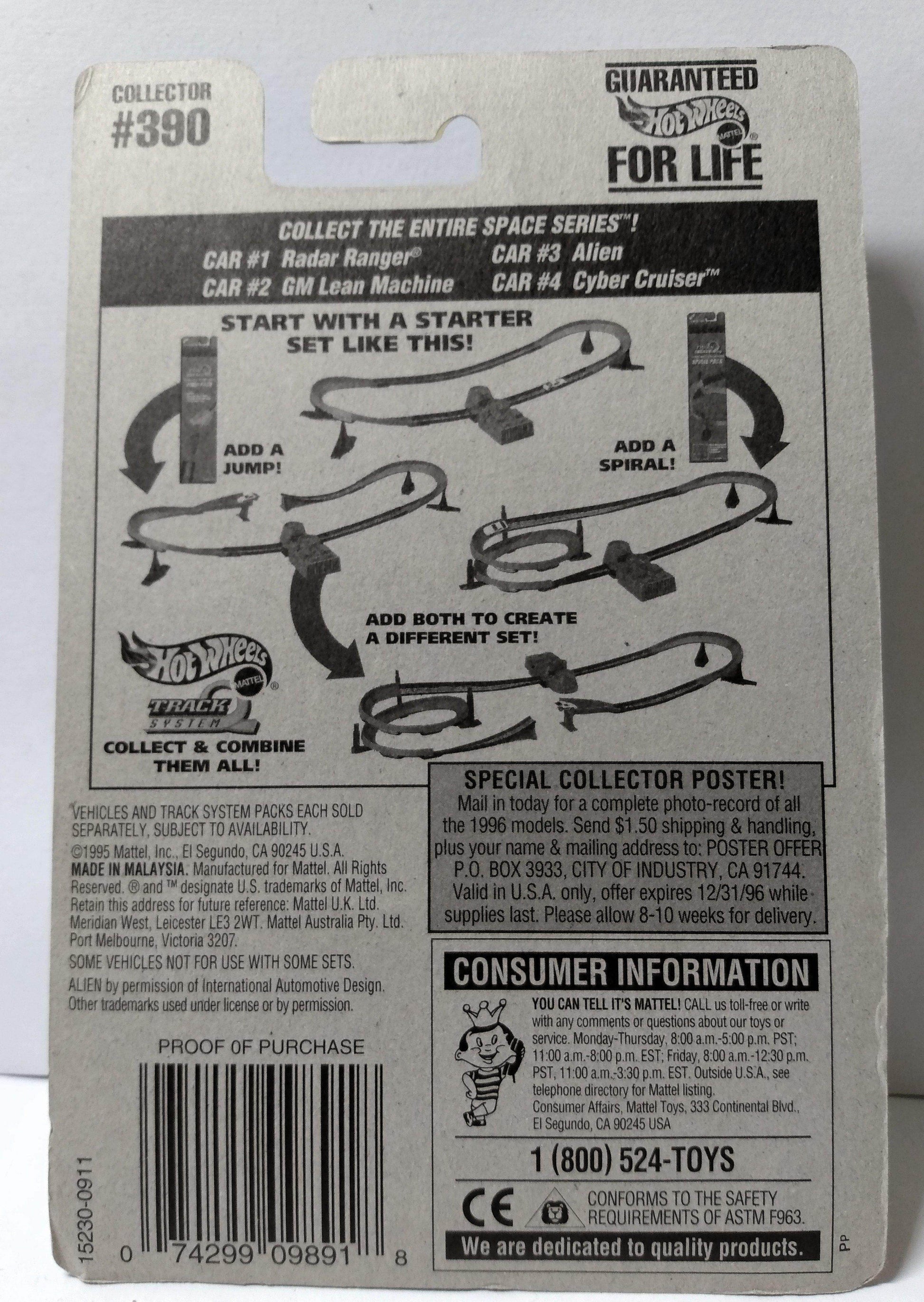 Hot Wheels Space Series Collector #390 Alien Concept Car 1995 - TulipStuff