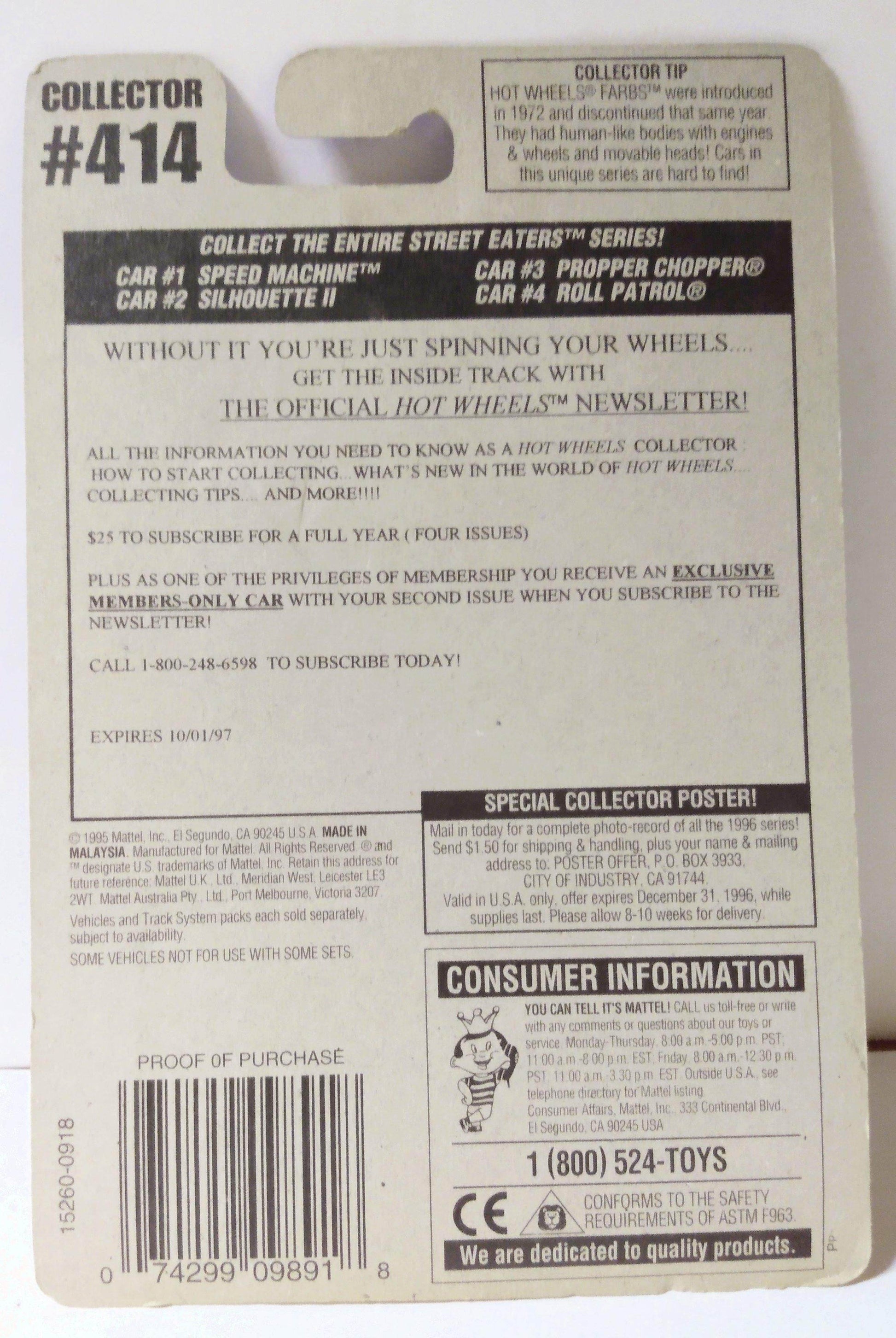 Hot Wheels Street Eaters Series Propper Chopper Helicopter 1996 - TulipStuff