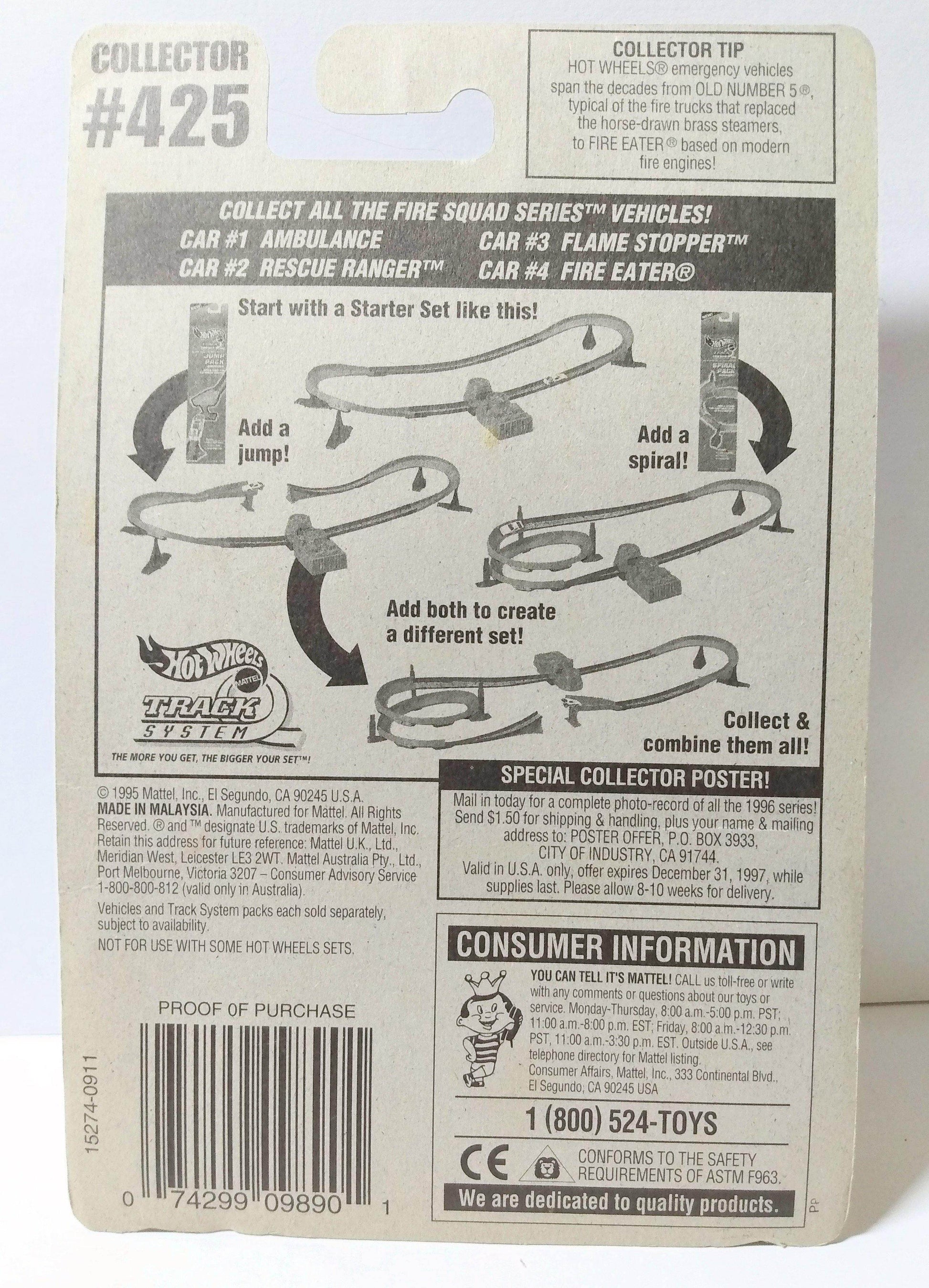 Hot Wheels Fire Squad Rescue Ranger Paramedic Truck Collector #425 - TulipStuff