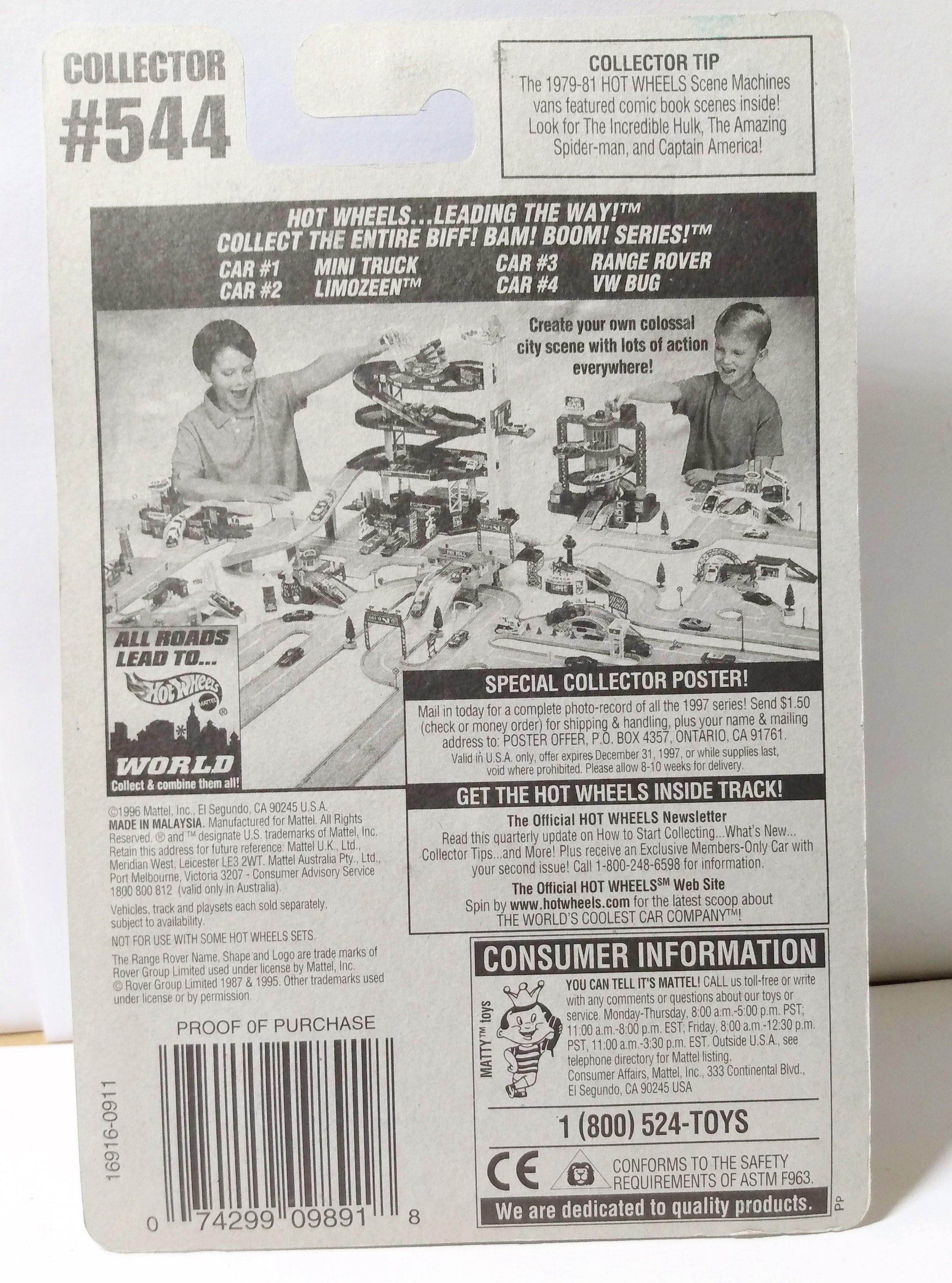 Hot Wheels Collector #544 Biff Bam Boom Series Range Rover 1997 - TulipStuff