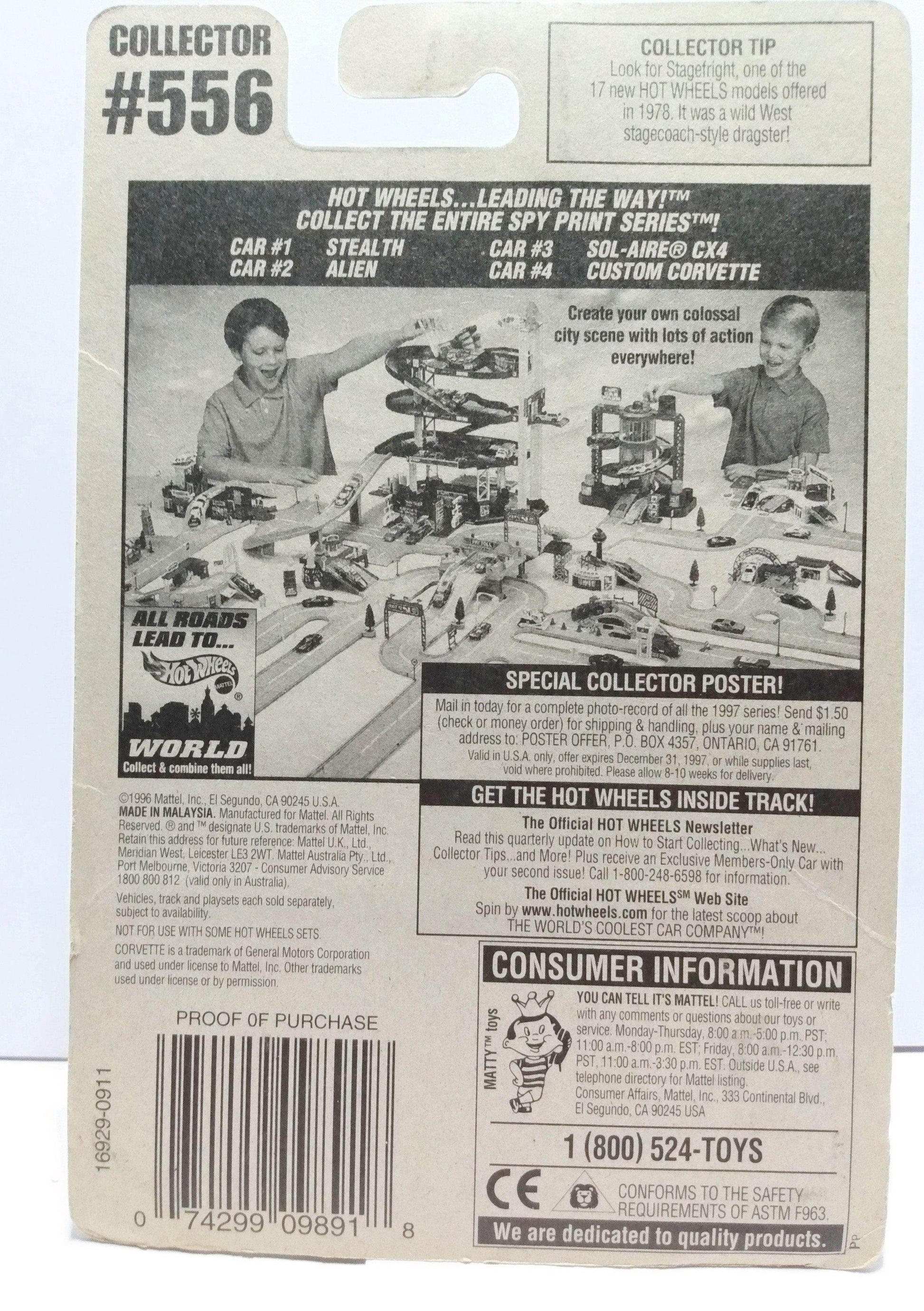 Hot Wheels Spy Print Series Custom Corvette Convertible  Collector 556 - TulipStuff