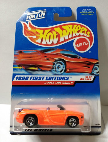 Hot Wheels 1998 First Editions Dodge Sidewinder #634 45 error card - TulipStuff