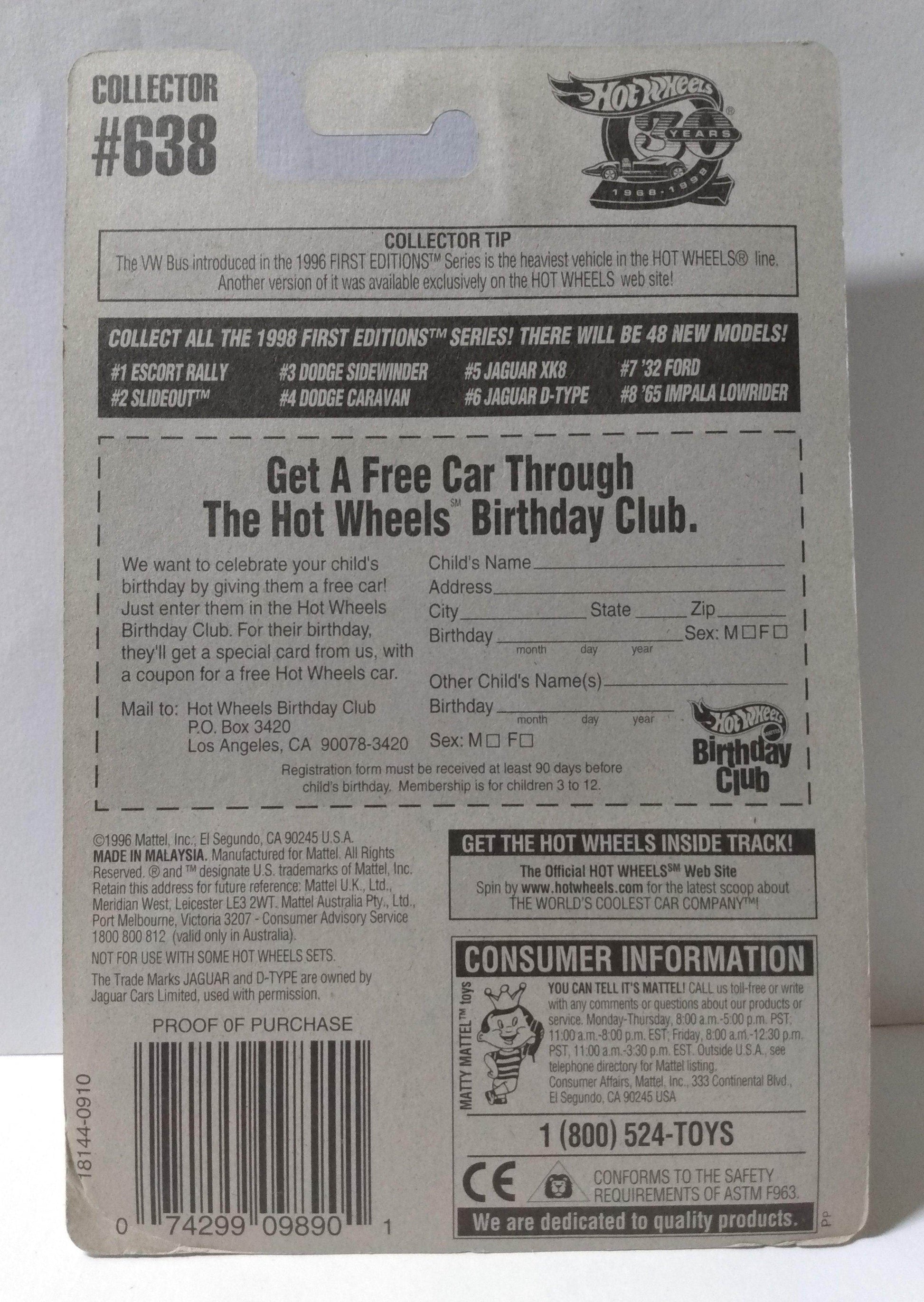 Hot Wheels 1998 First Editions Collector #638 Jaguar D-Type 48 error - TulipStuff