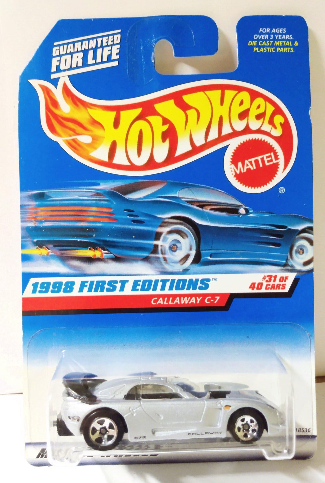 Hot Wheels 1998 First Edition Callaway C-7 Collector #677 Diecast Metal - TulipStuff