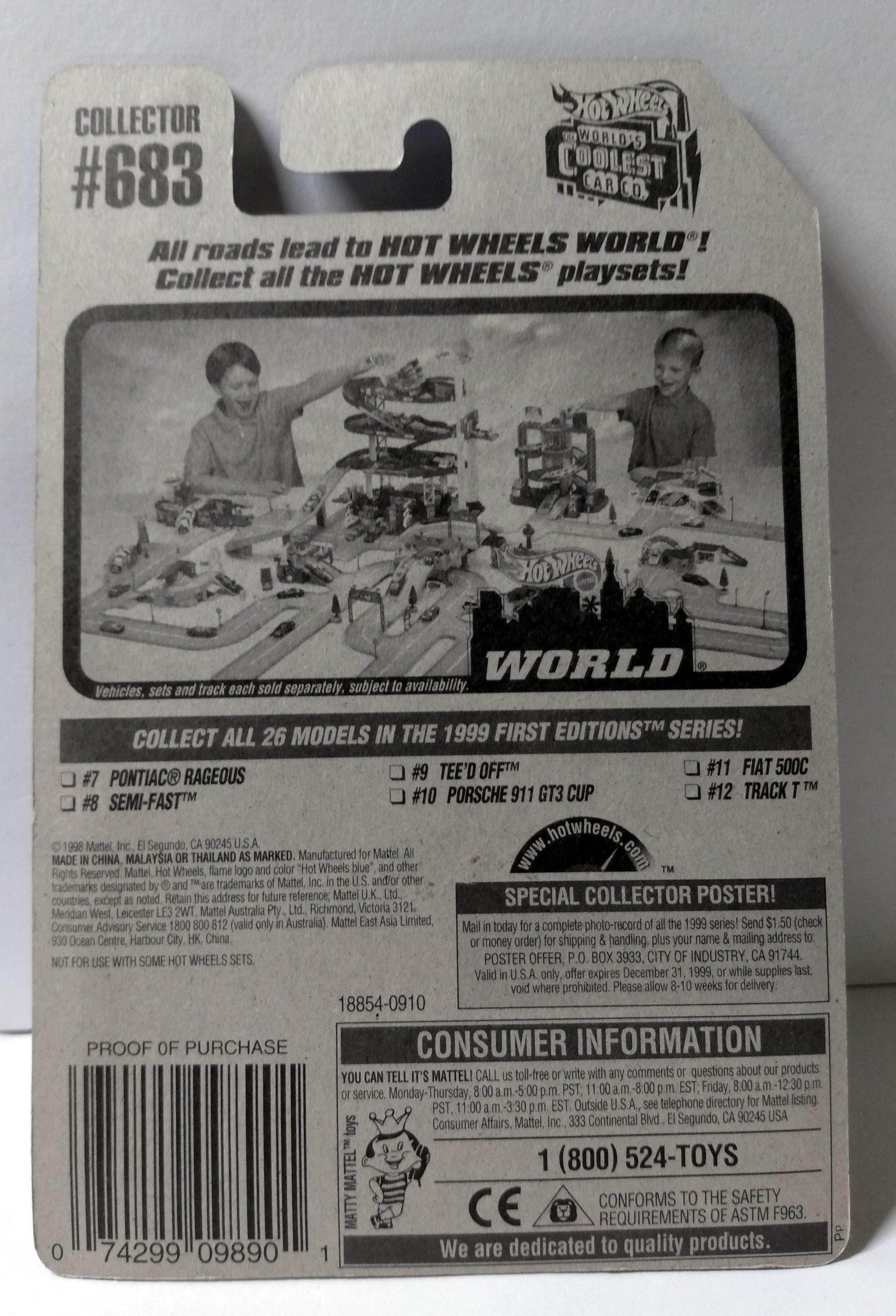 Hot Wheels 1999 First Editions Tee'd Off Collector #683 Golf Cart gray - TulipStuff