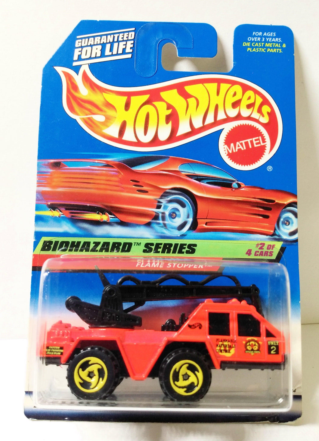 Hot Wheels Biohazard Series Collector #718 Flame Stopper Fire Truck - TulipStuff