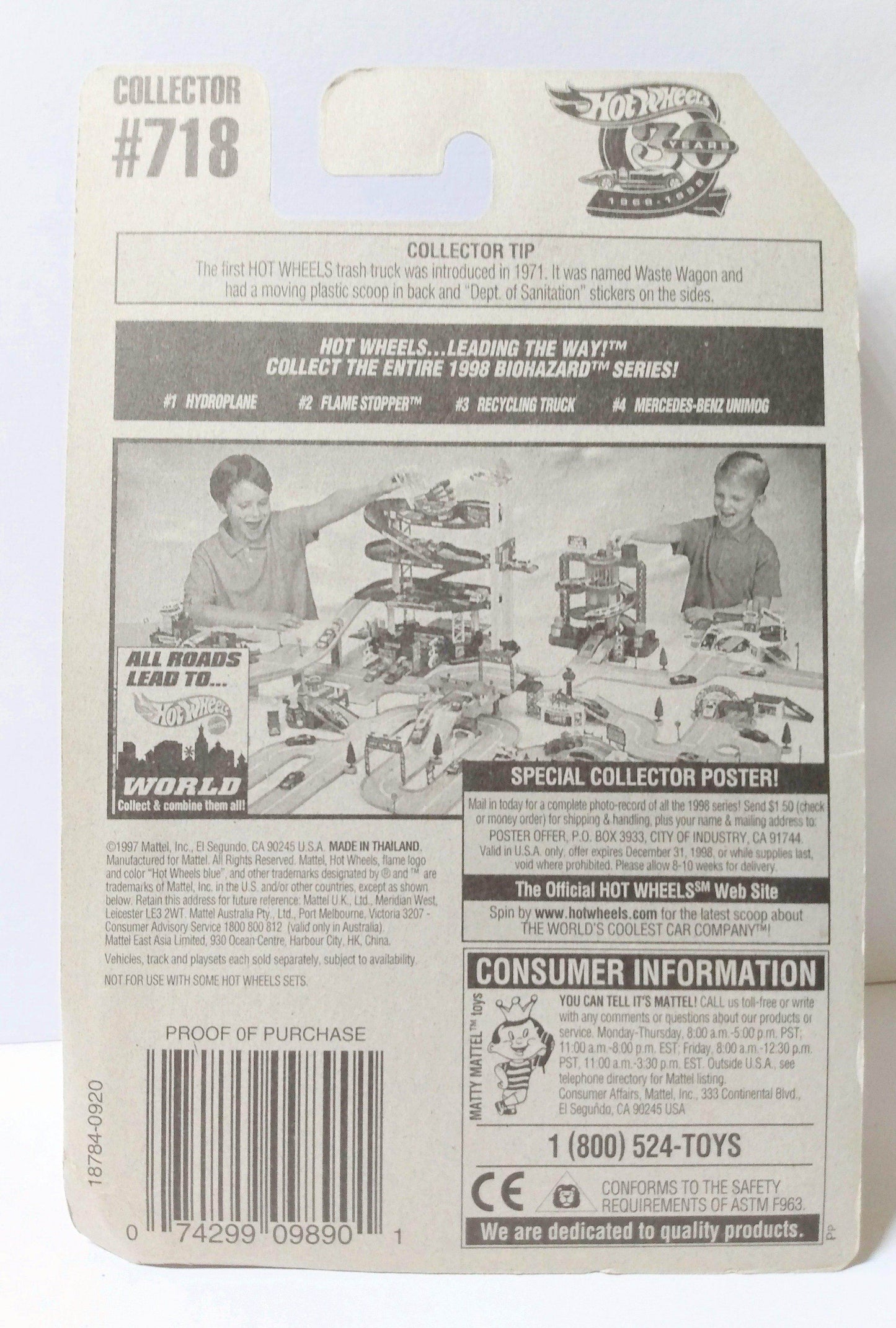 Hot Wheels Biohazard Series Collector #718 Flame Stopper Fire Truck - TulipStuff