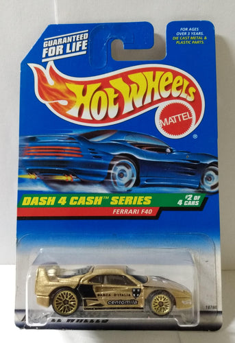 Hot Wheels Dash 4 Cash Collector #722 Ferrari F40 Racing Car 1997 - TulipStuff