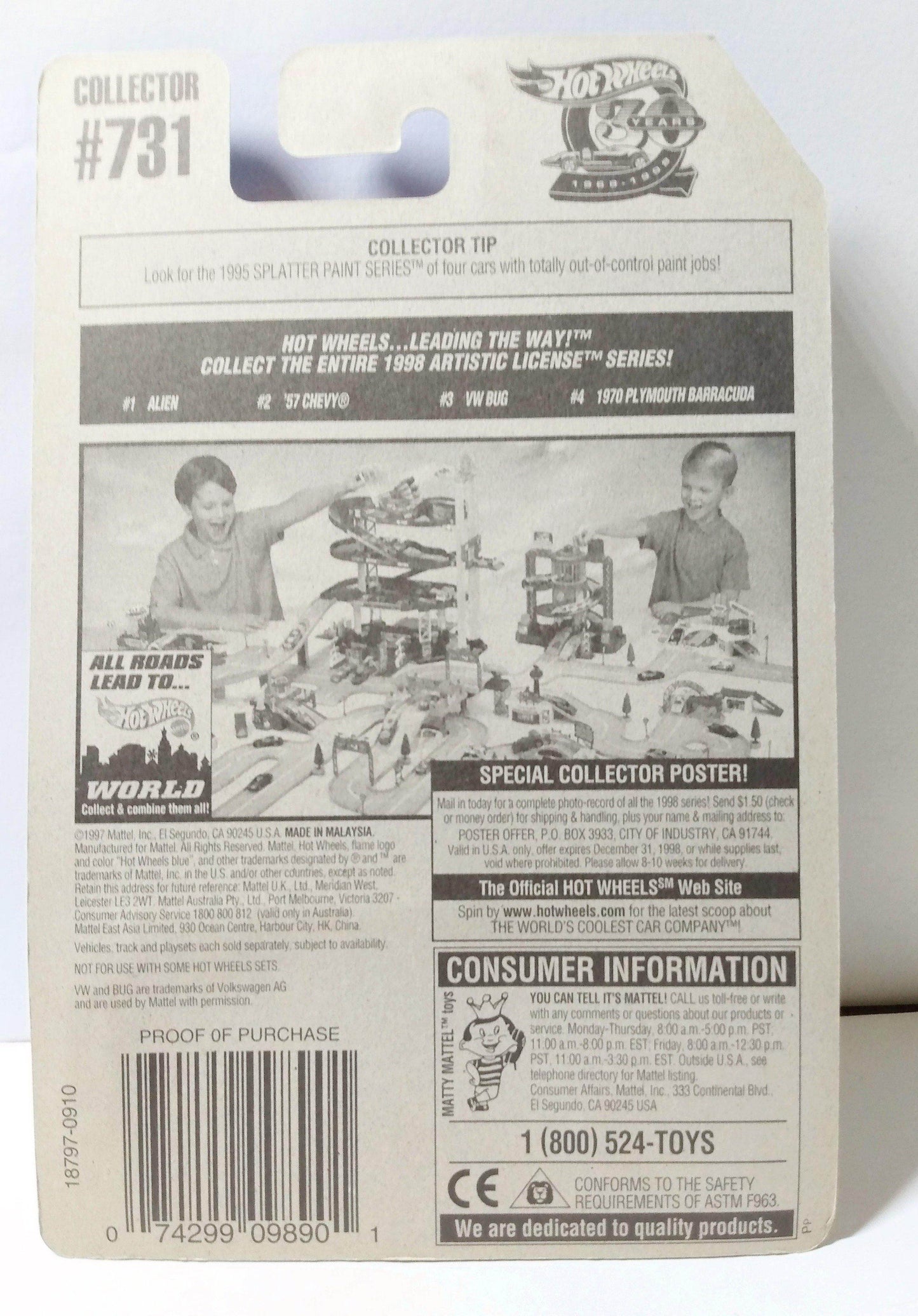 Hot Wheels Artistic License VW Bug Volkswagen Beetle Collector 731 - TulipStuff