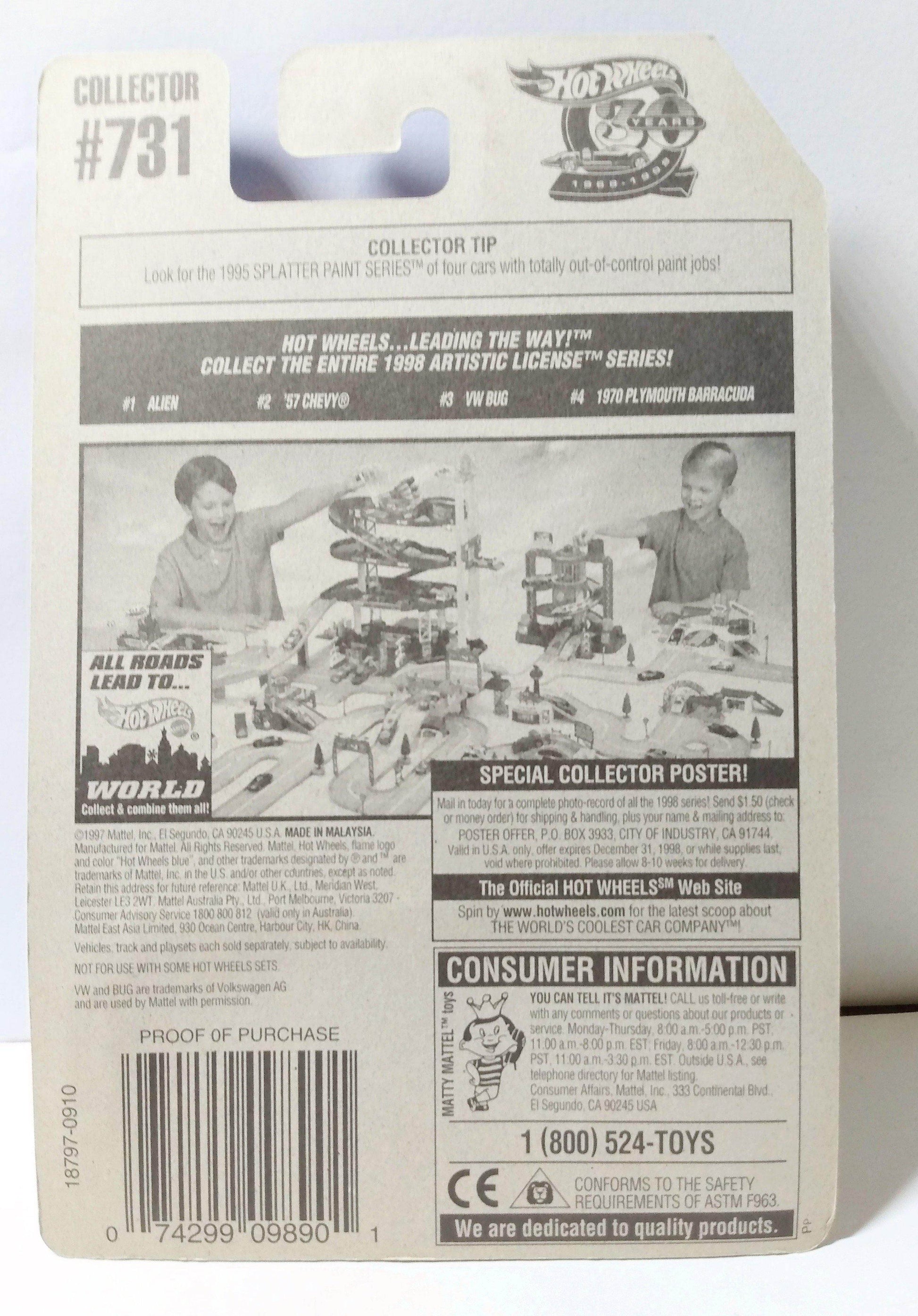 Hot Wheels Artistic License VW Bug Volkswagen Beetle Collector 731 - TulipStuff