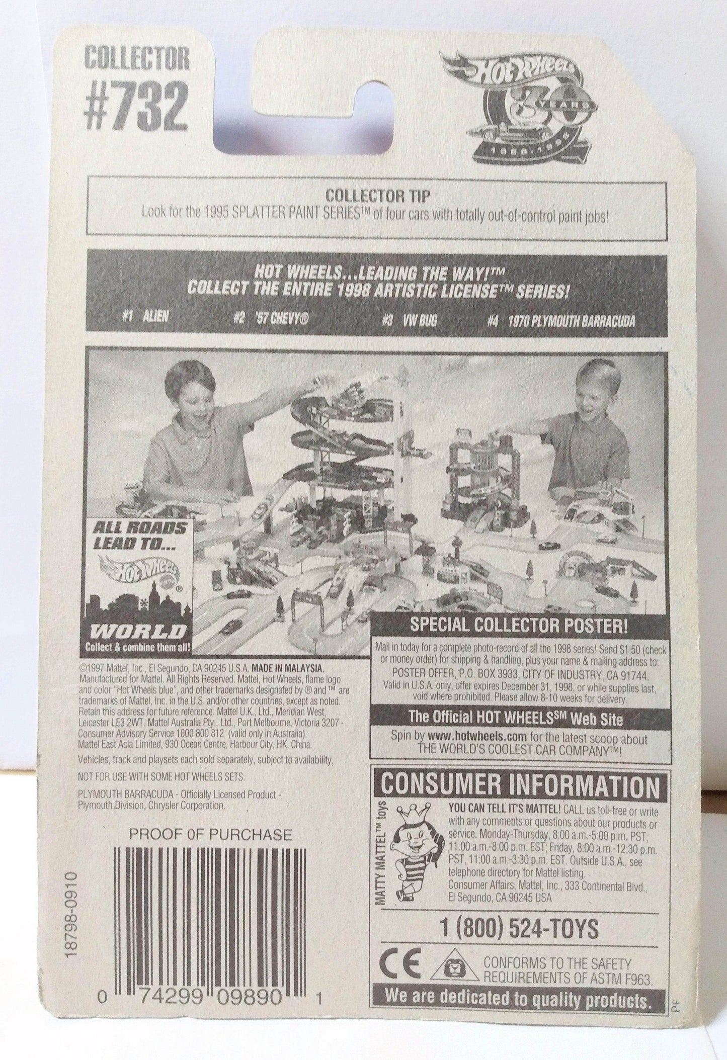 Hot Wheels Artistic License 1970 Plymouth Barracuda Collector 732 - TulipStuff