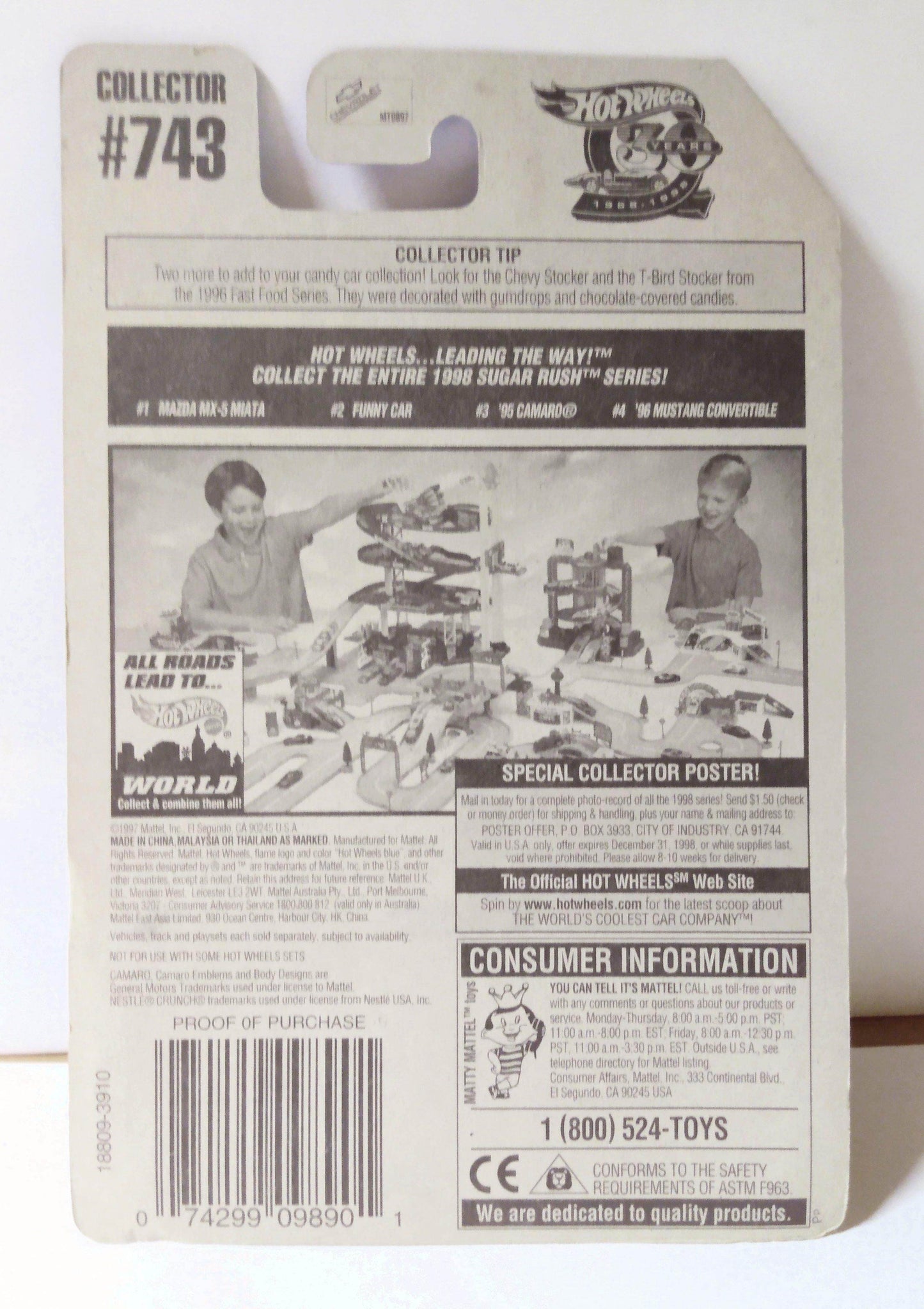 Hot Wheels Sugar Rush Series '95 Camaro Convertible Nestle Crunch - TulipStuff