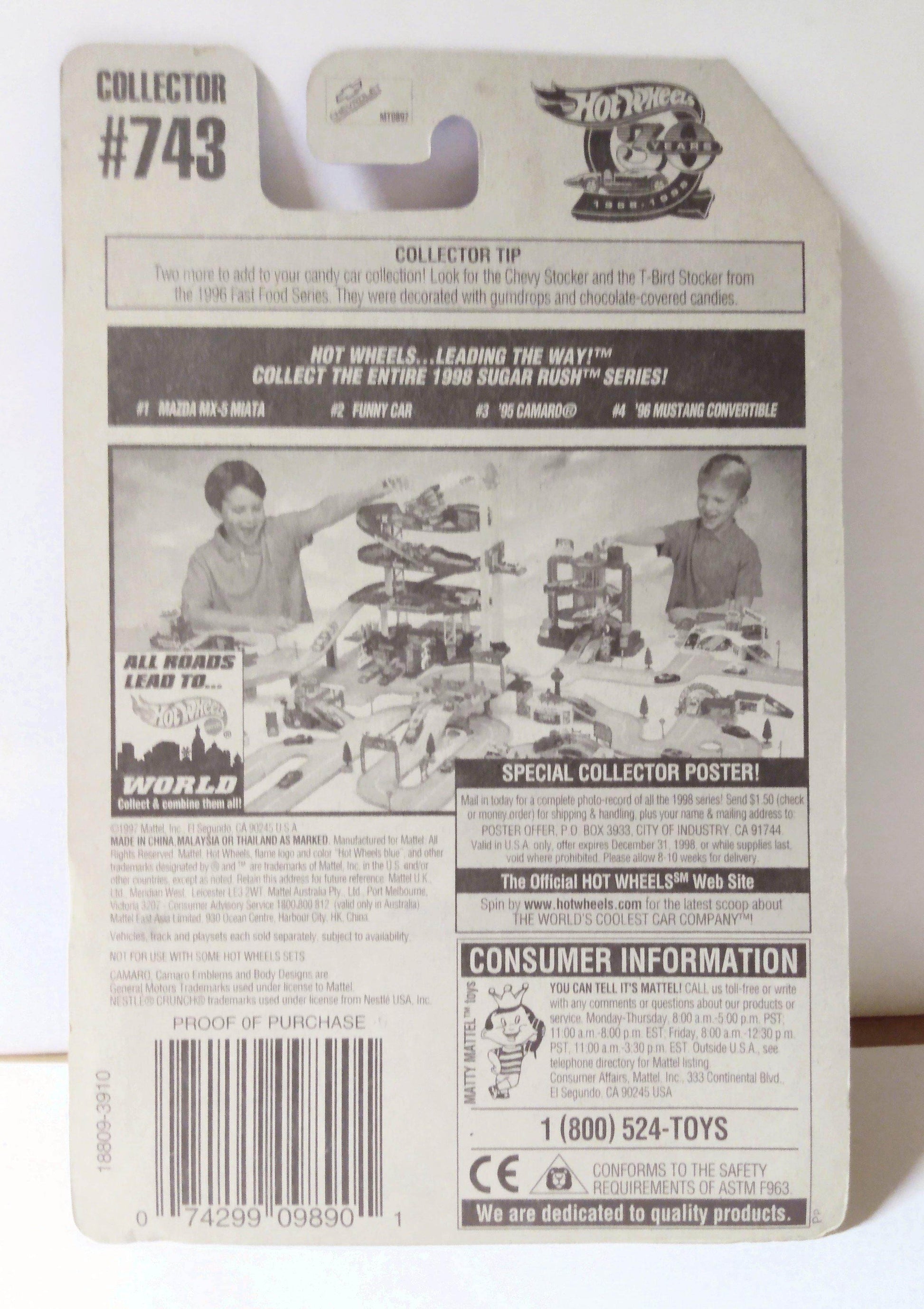 Hot Wheels Sugar Rush Series '95 Camaro Convertible Nestle Crunch - TulipStuff