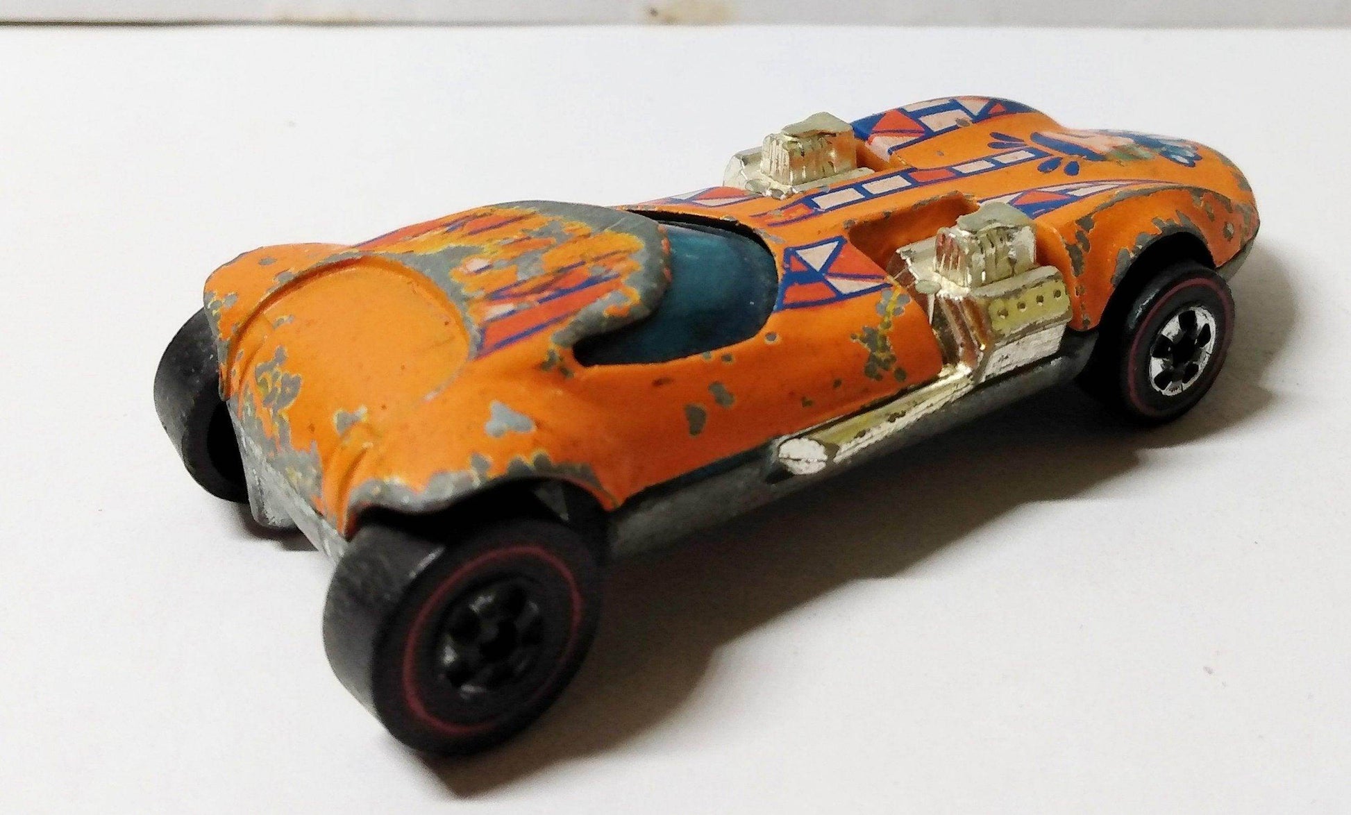 Hot Wheels Redline 8240 Twin Mill Orange Flying Colors Hong Kong 1976 - TulipStuff