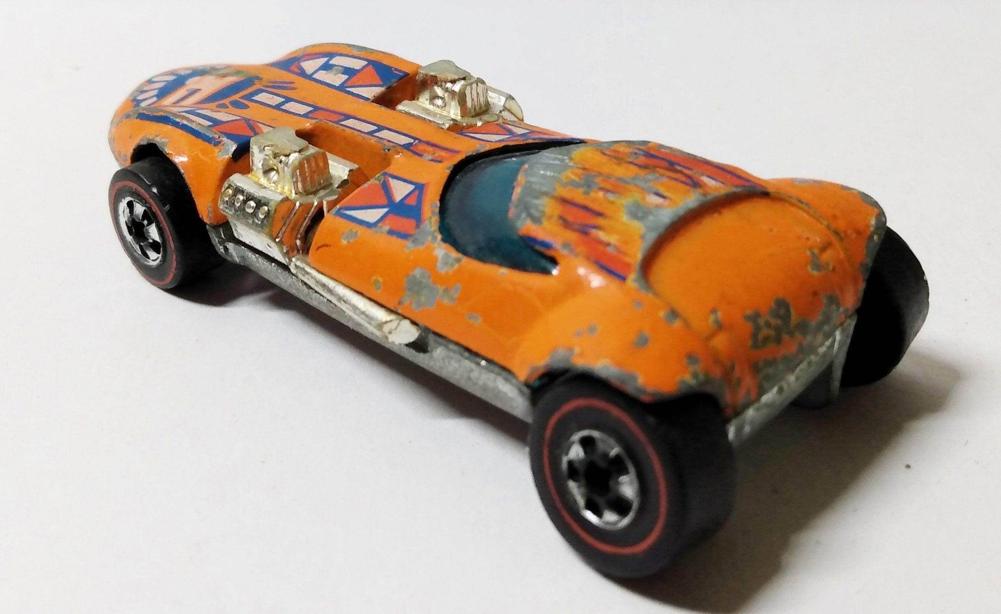 Hot Wheels Redline 8240 Twin Mill Orange Flying Colors Hong Kong 1976 - TulipStuff