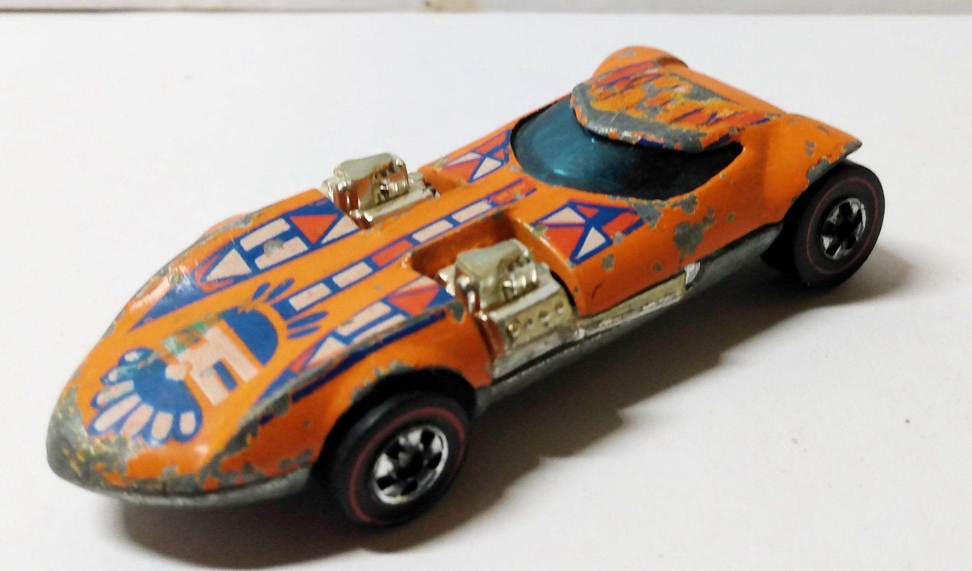 Hot Wheels Redline 8240 Twin Mill Orange Flying Colors Hong Kong 1976 - TulipStuff