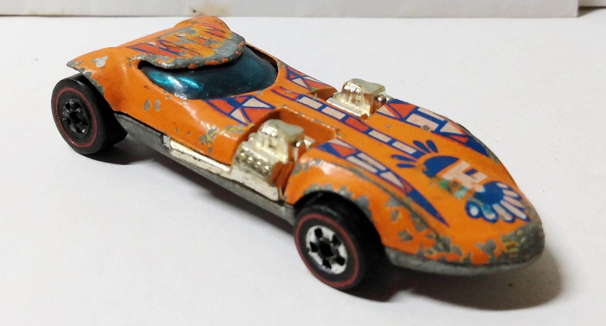 Hot Wheels Redline 8240 Twin Mill Orange Flying Colors Hong Kong 1976 - TulipStuff