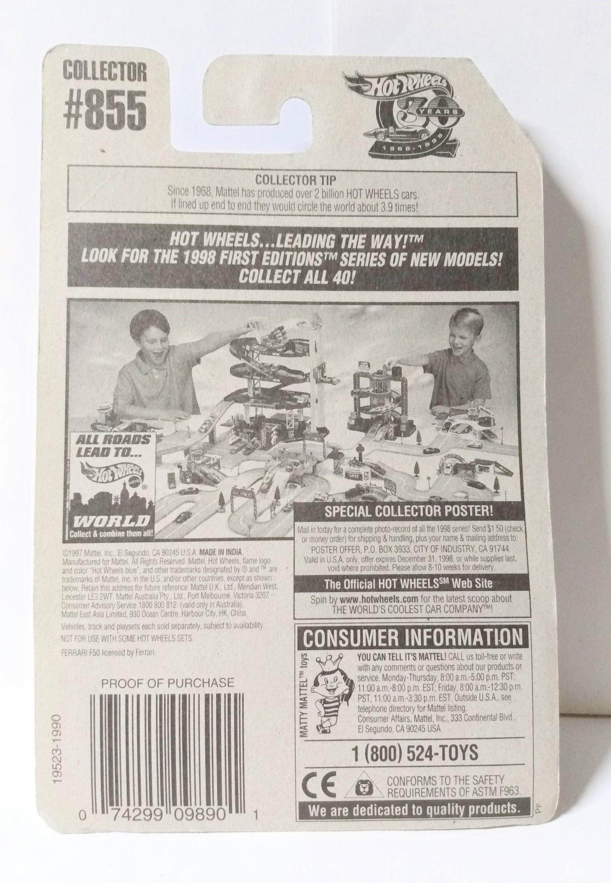 Hot Wheels Collector #855 Ferrari F50 Convertible India 1999 - TulipStuff