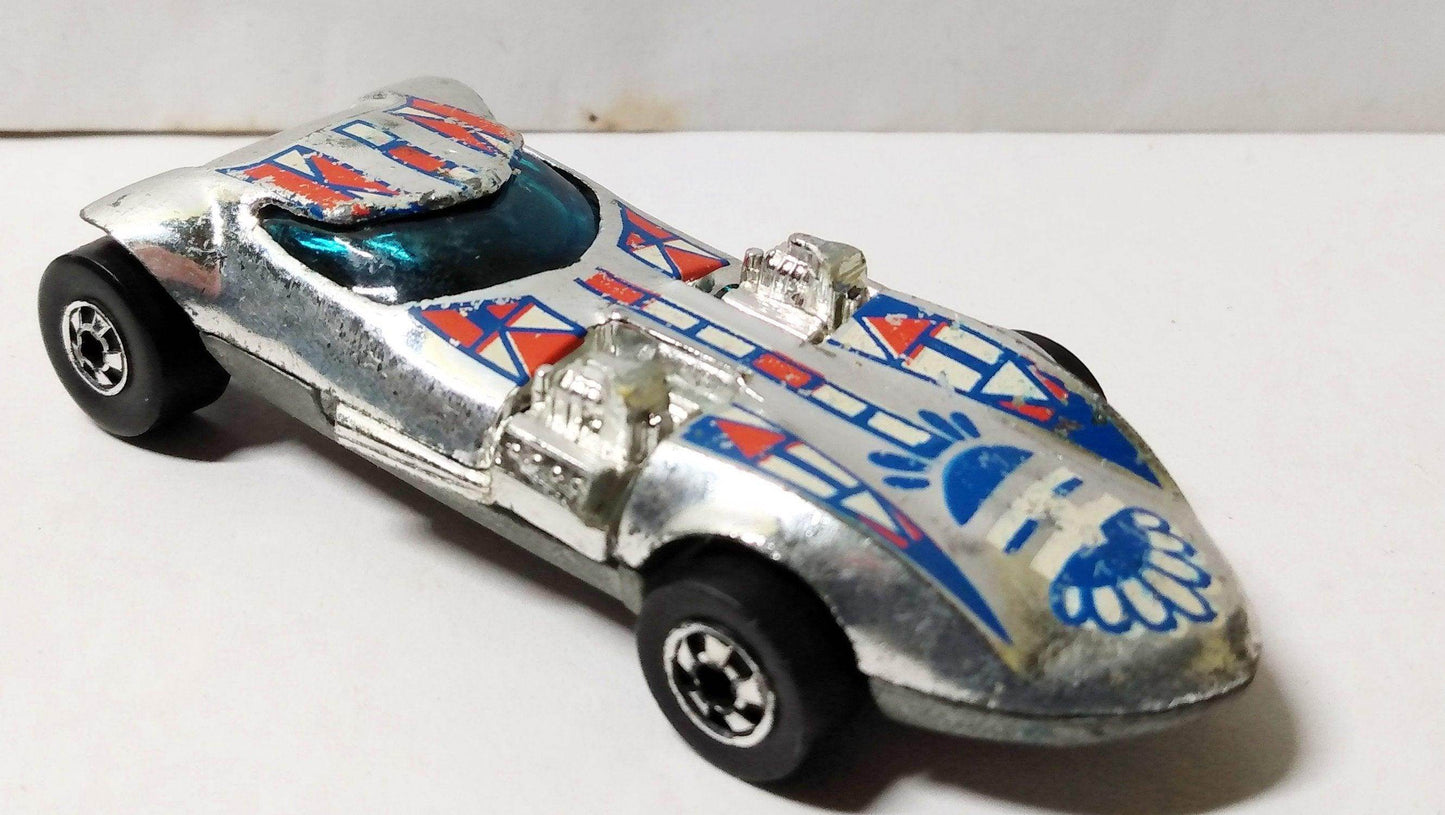 Hot Wheels 9509 Super Chromes Twin Mill Hong Kong 1976 bw - TulipStuff