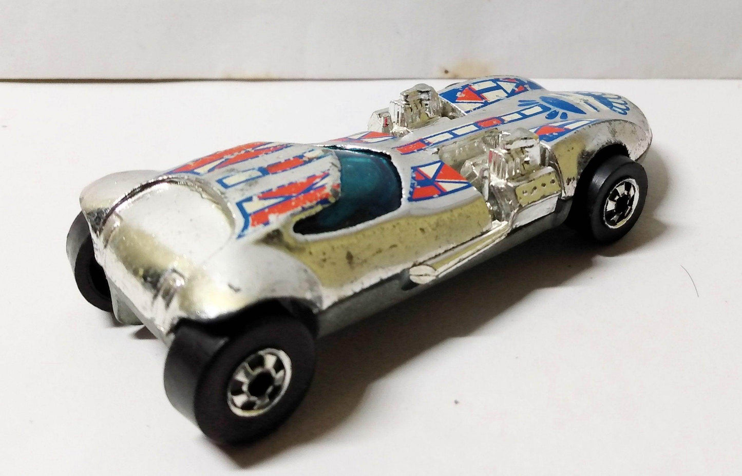 Hot Wheels 9509 Super Chromes Twin Mill Hong Kong 1976 bw - TulipStuff